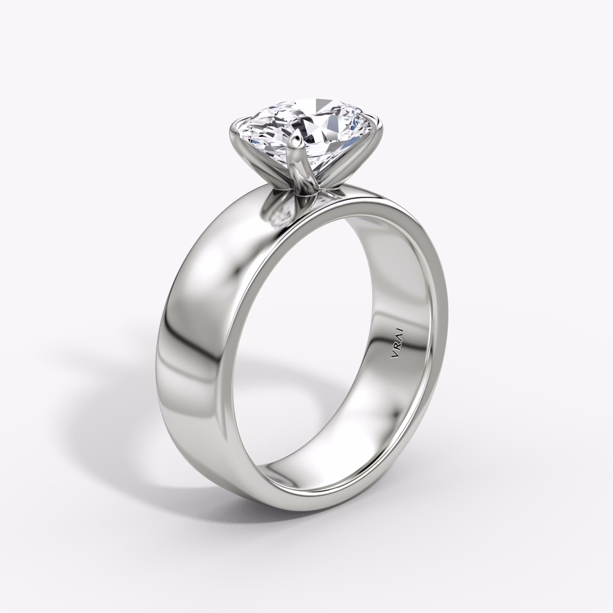 Cigar Band Solitaire | Oval | Platinum | bandWidth: 6mm | diamondOrientation: horizontal | caratWeight: other