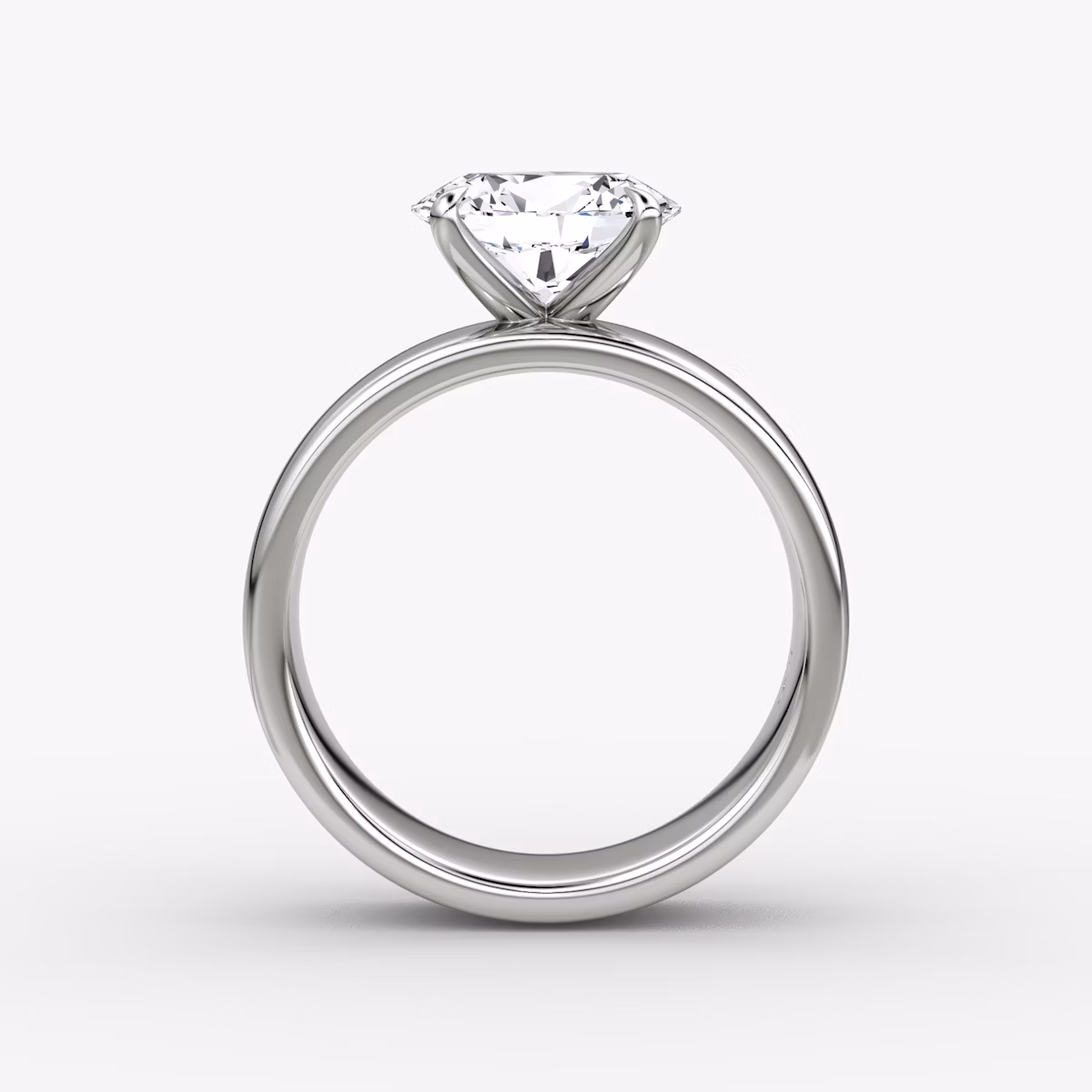 Cigar Band Solitaire | Oval | 18k | White Gold | bandWidth: 6mm | diamondOrientation: horizontal | caratWeight: other