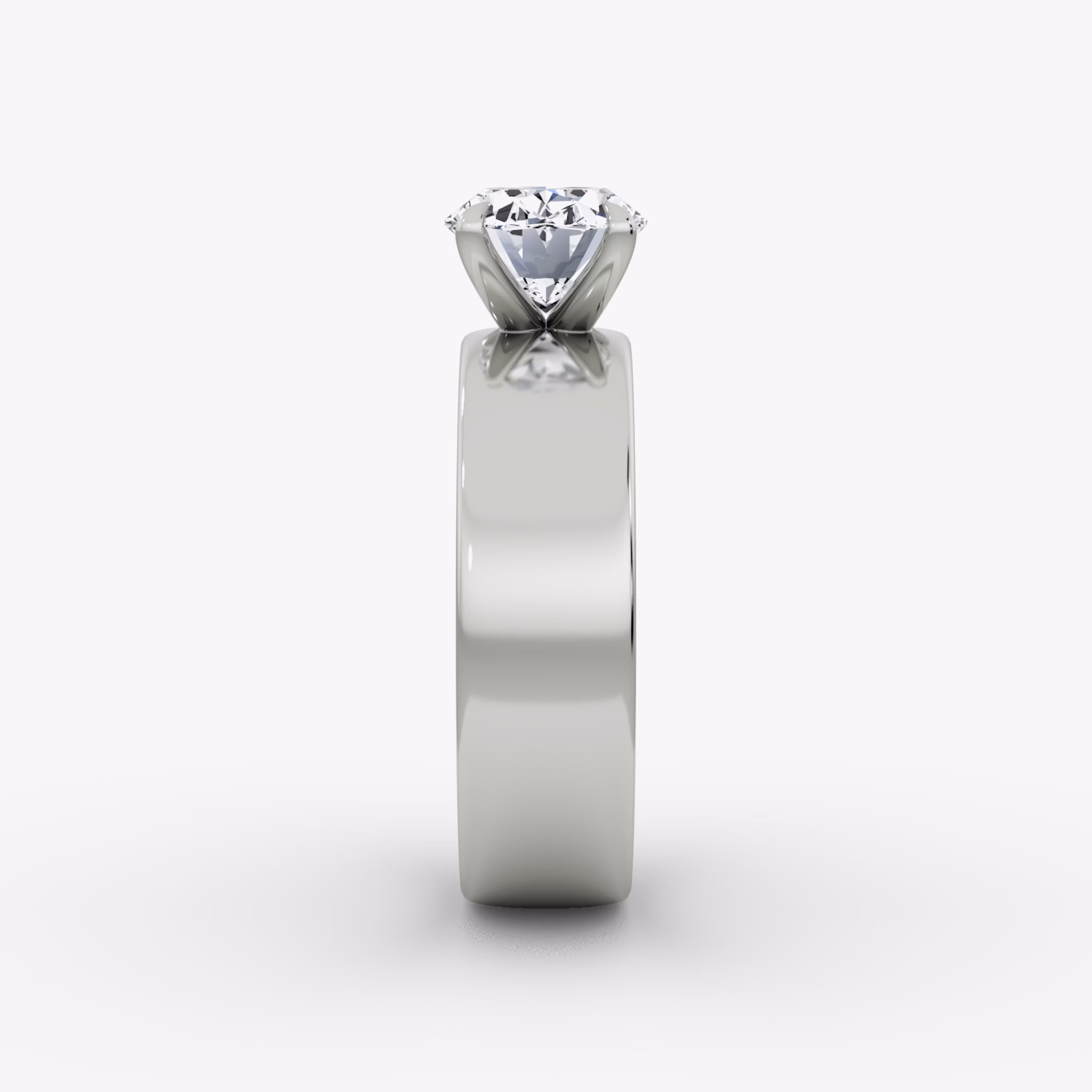 Cigar Band Solitaire | Oval | Platinum | bandWidth: 6mm | diamondOrientation: horizontal | caratWeight: other