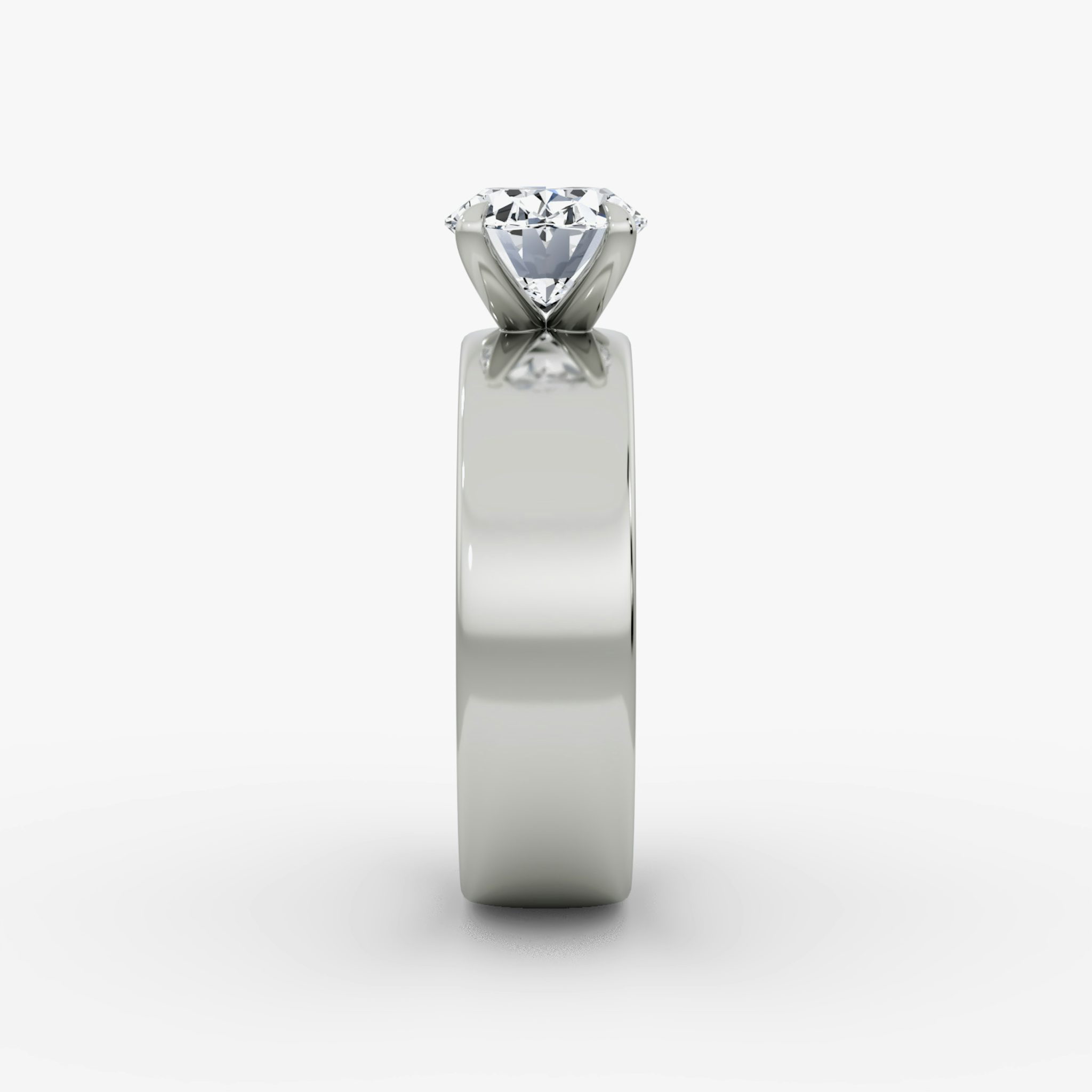 Cigar Band Solitaire | Oval | Platinum | bandWidth: 6mm | diamondOrientation: horizontal | caratWeight: other