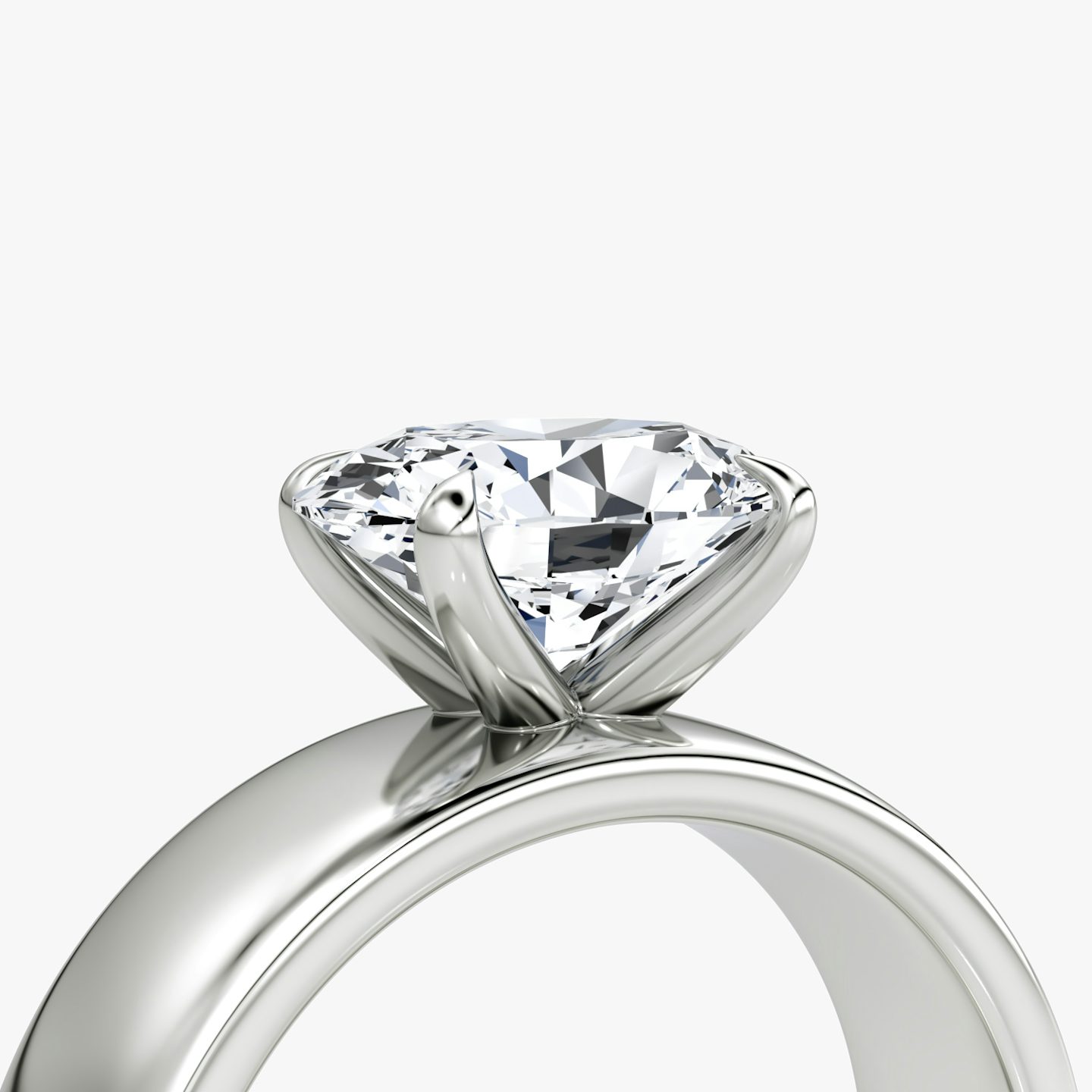 Cigar Band Solitaire | Oval | 18k | White Gold | bandWidth: 6mm | diamondOrientation: horizontal | caratWeight: other