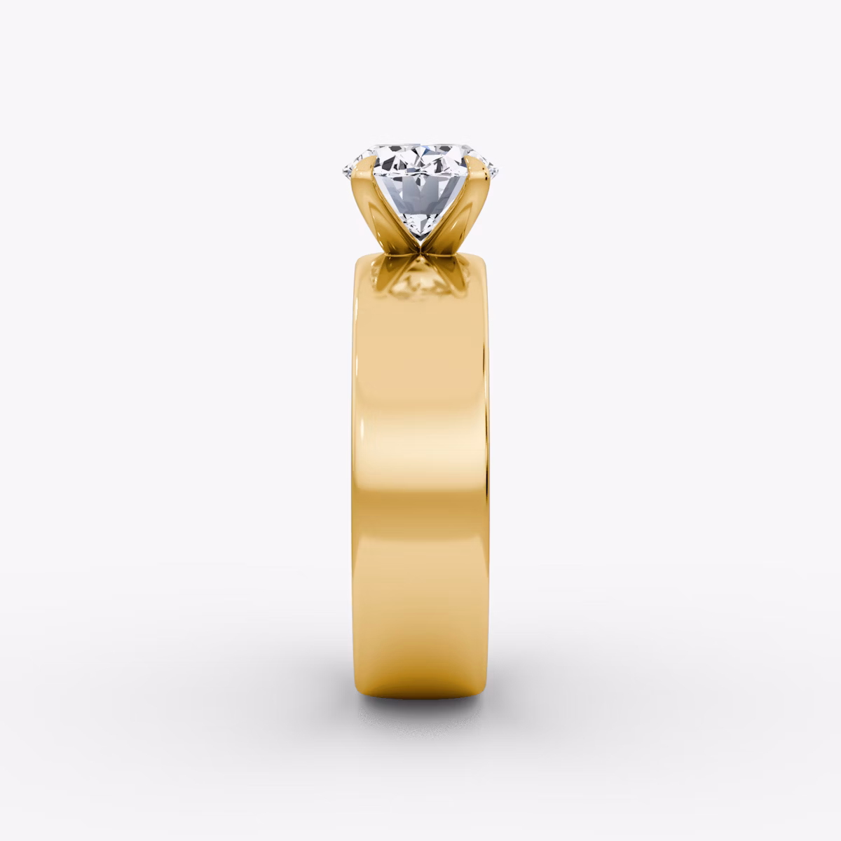 Cigar Band Solitaire | Oval | 18k | Yellow Gold | bandWidth: 6mm | diamondOrientation: horizontal | caratWeight: other