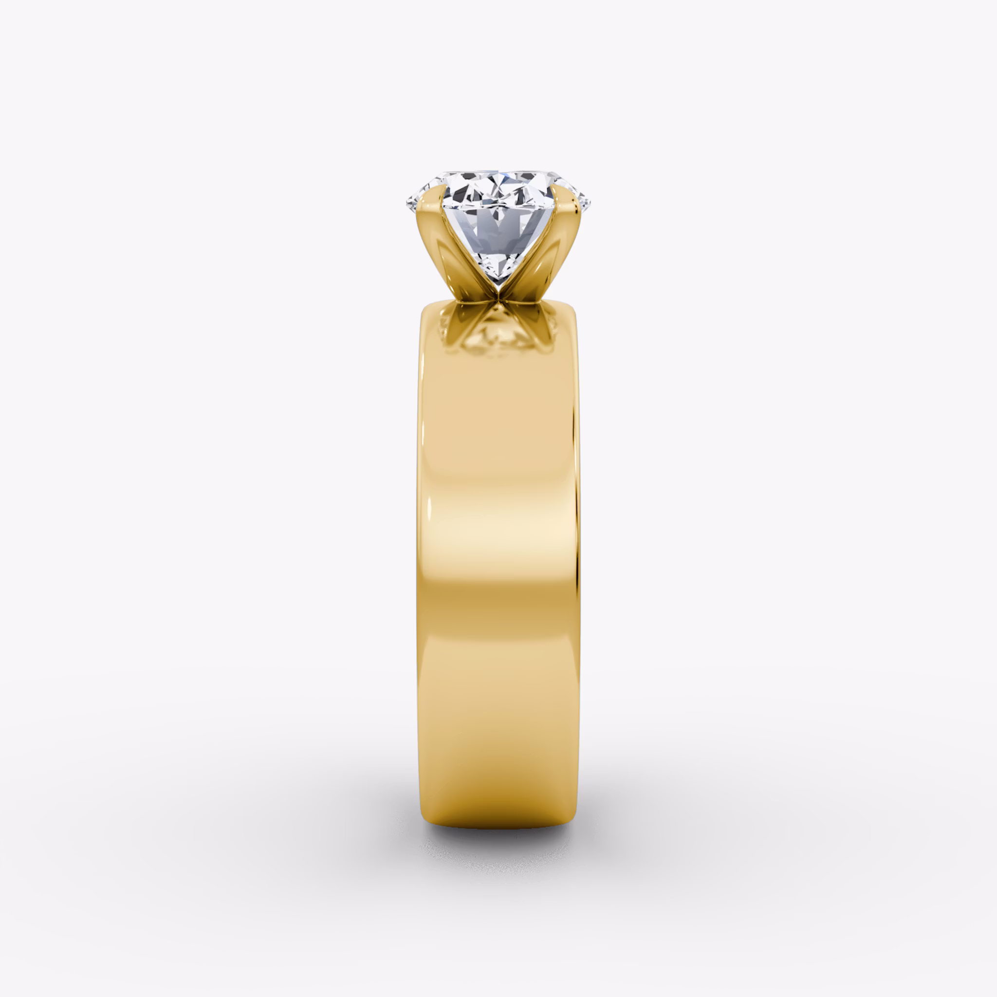 Cigar Band Solitaire | Oval | 18k | Yellow Gold | bandWidth: 6mm | diamondOrientation: horizontal | caratWeight: other