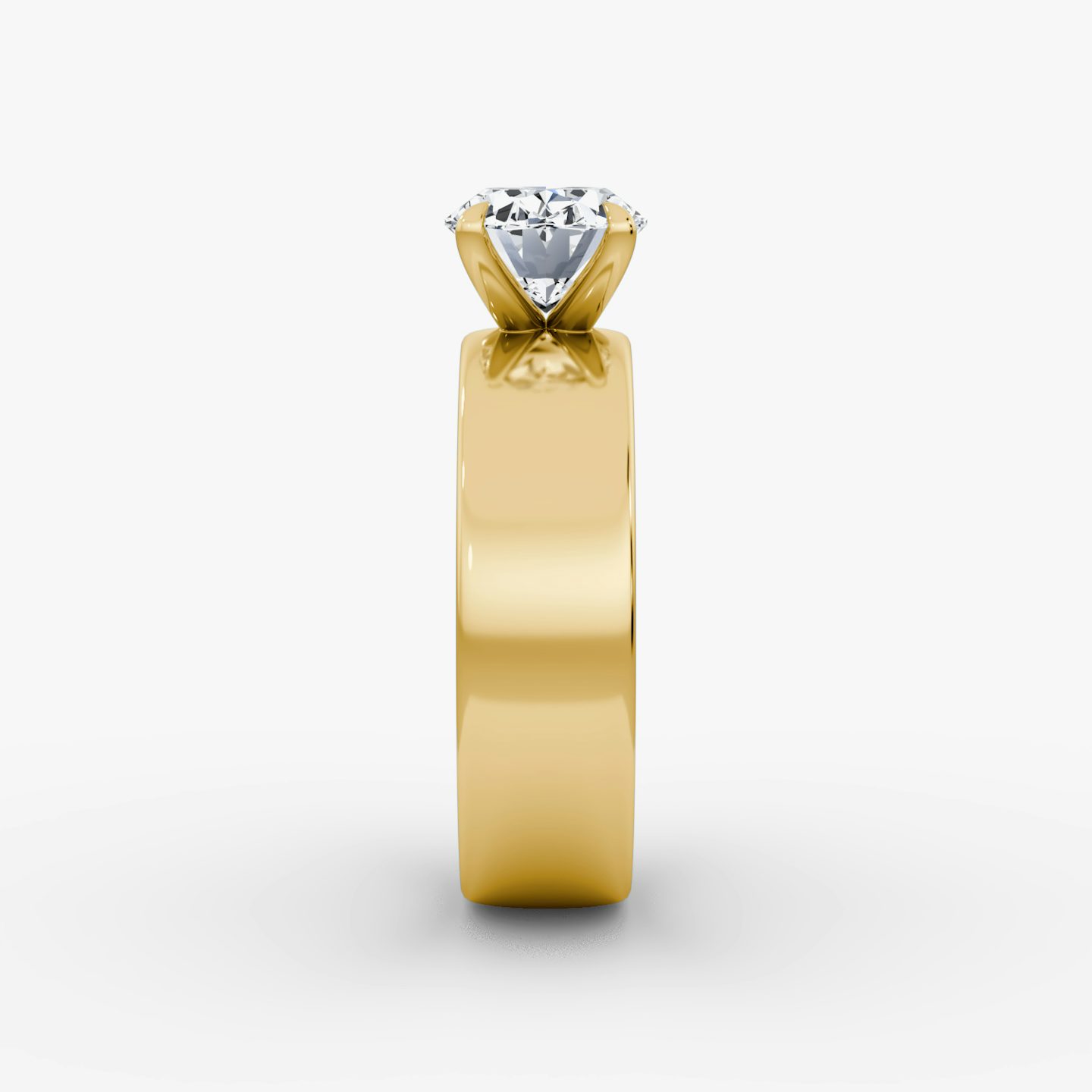 Cigar Band Solitaire | Oval | 18k | Yellow Gold | bandWidth: 6mm | diamondOrientation: horizontal | caratWeight: other
