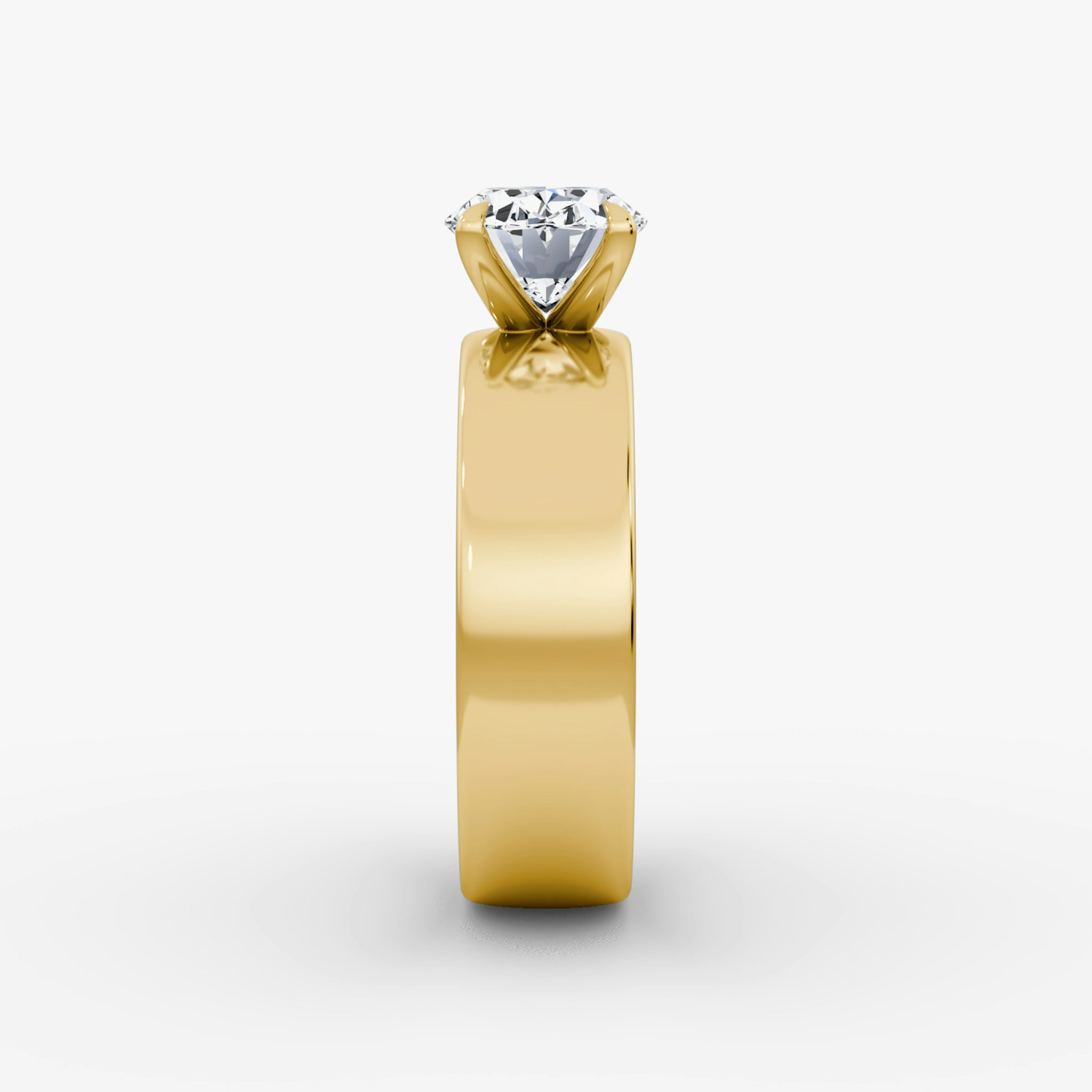 Cigar Band Solitaire | Oval | 18k | Yellow Gold | bandWidth: 6mm | diamondOrientation: horizontal | caratWeight: other