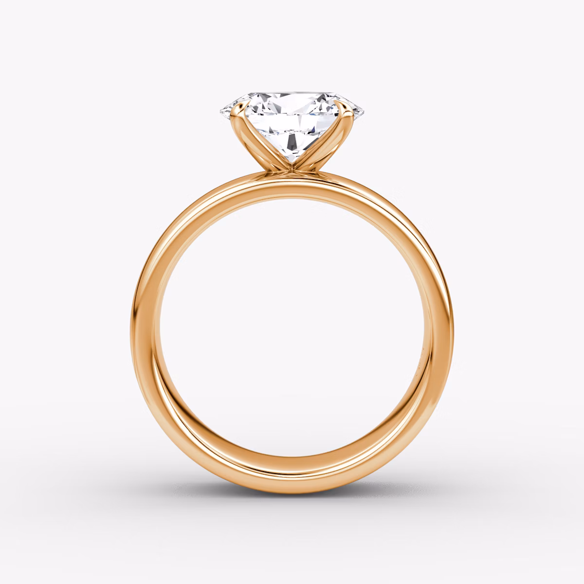 Cigar Band Solitaire | Oval | 14k | Rose Gold | bandWidth: 6mm | diamondOrientation: horizontal | caratWeight: other