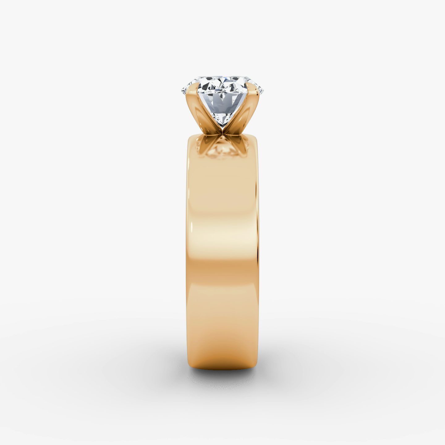 Cigar Band Solitaire | Oval | 14k | Rose Gold | bandWidth: 6mm | diamondOrientation: horizontal | caratWeight: other