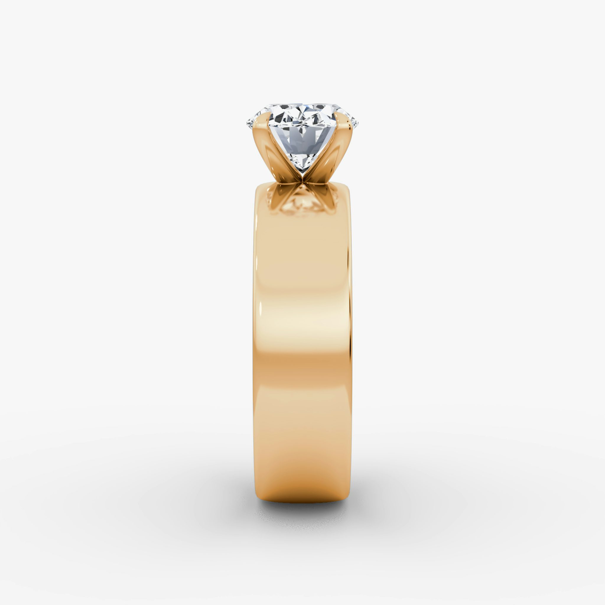 Cigar Band Solitaire | Oval | 14k | Rose Gold | bandWidth: 6mm | diamondOrientation: horizontal | caratWeight: other
