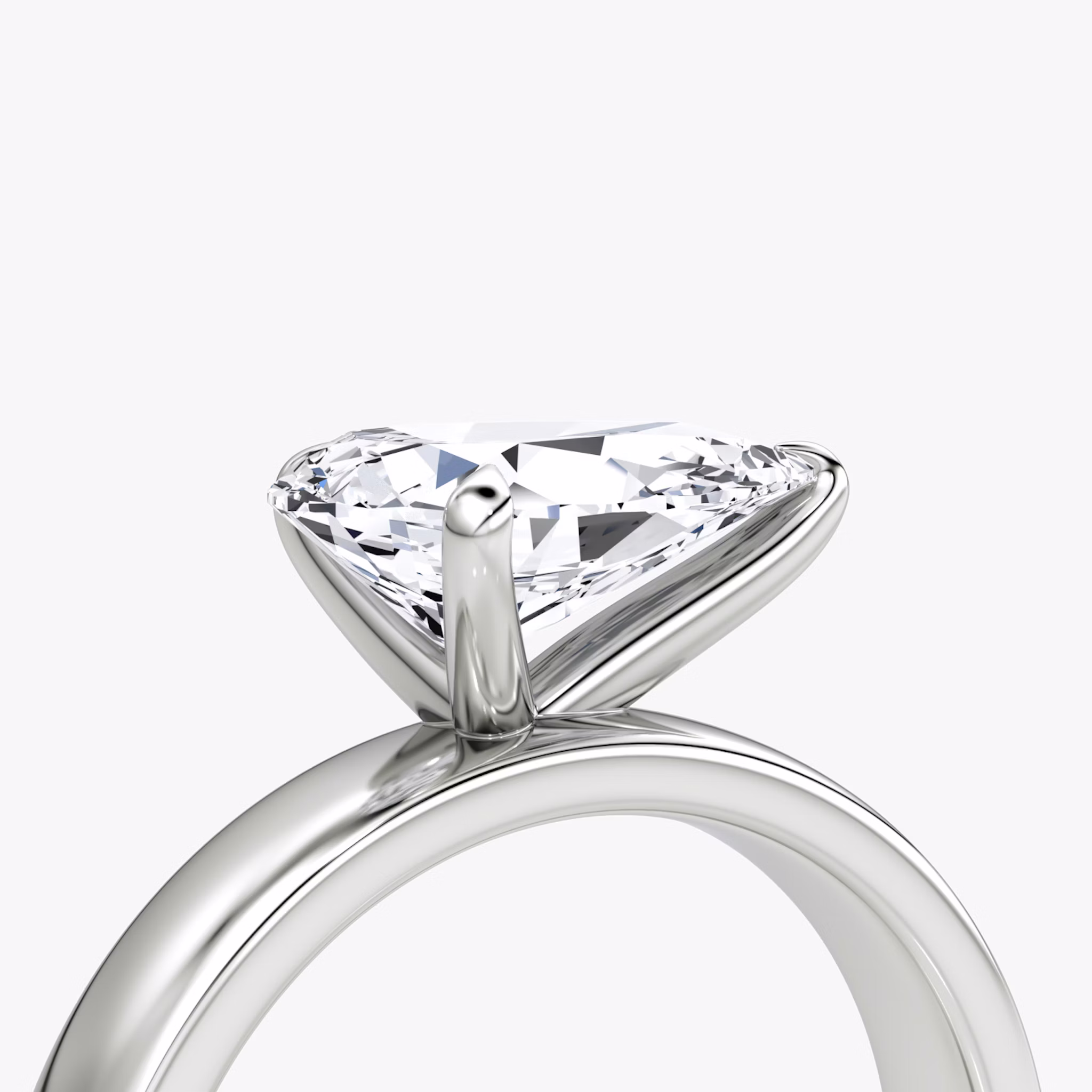 Cigar Band Solitaire | Pear | Platinum | bandWidth: 4mm | diamondOrientation: horizontal | caratWeight: other