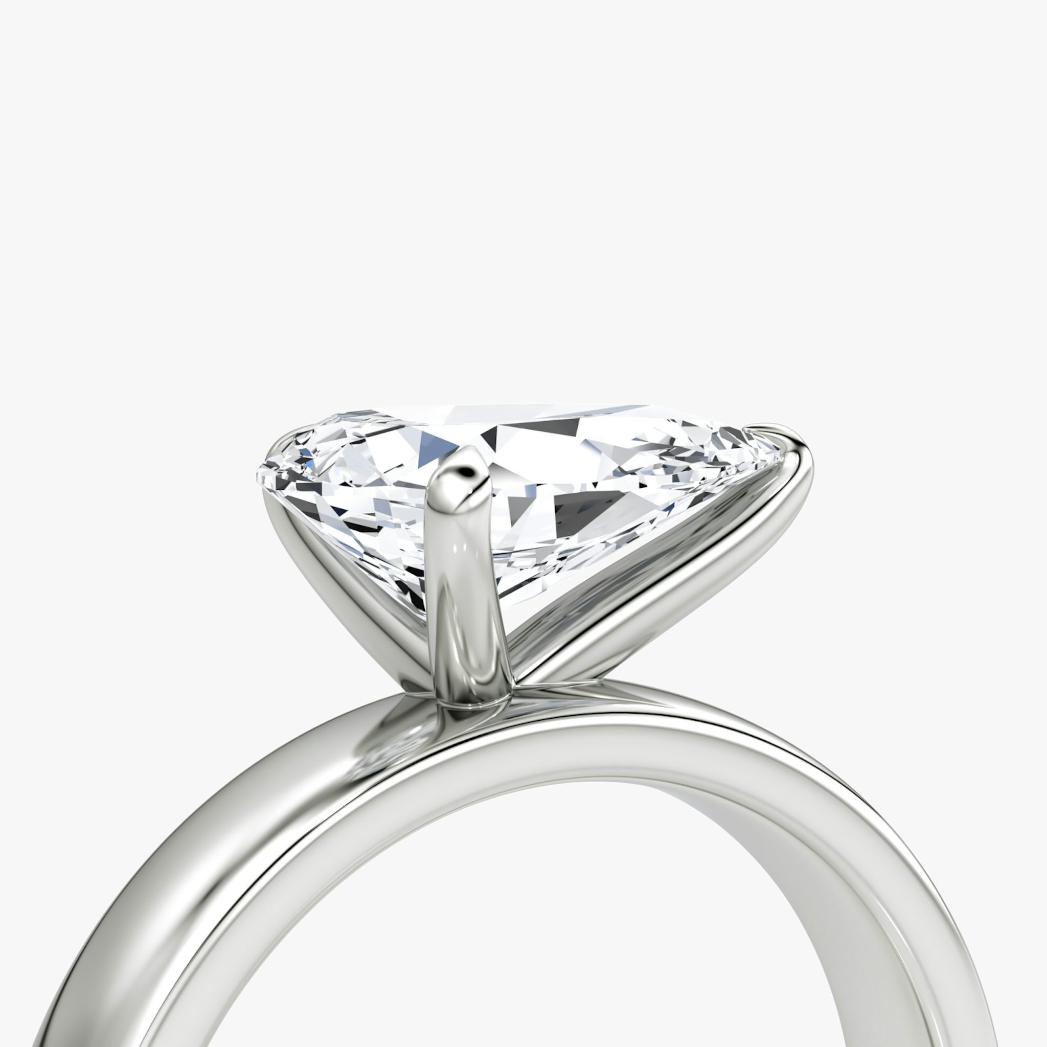 Cigar Band Solitaire | Pear | Platinum | bandWidth: 4mm | diamondOrientation: horizontal | caratWeight: other