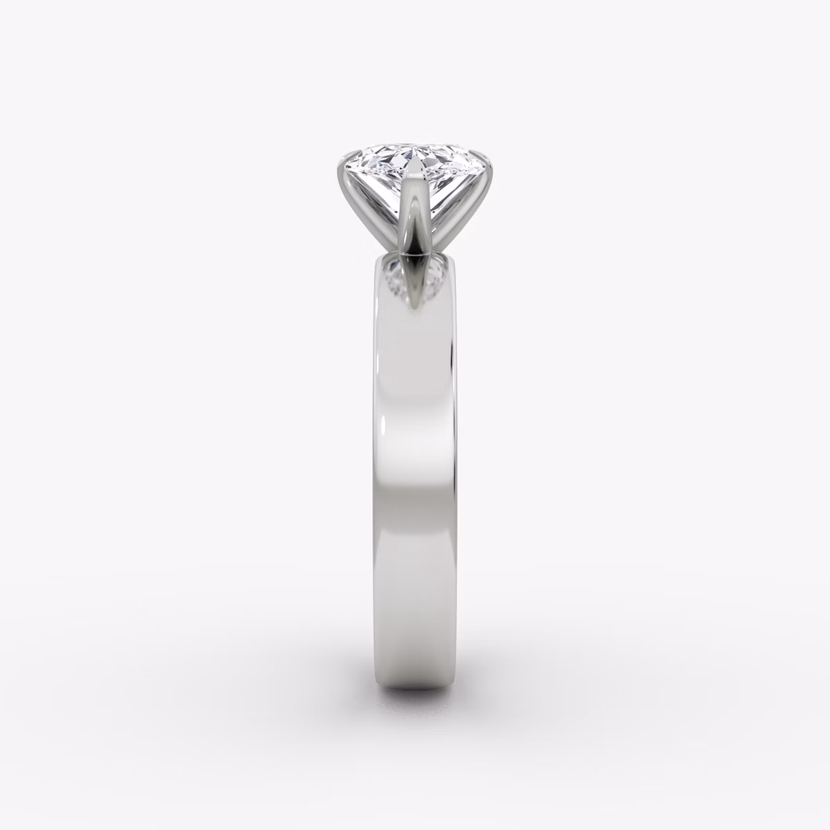 Cigar Band Solitaire | Pear | 18k | White Gold | bandWidth: 4mm | diamondOrientation: horizontal | caratWeight: other