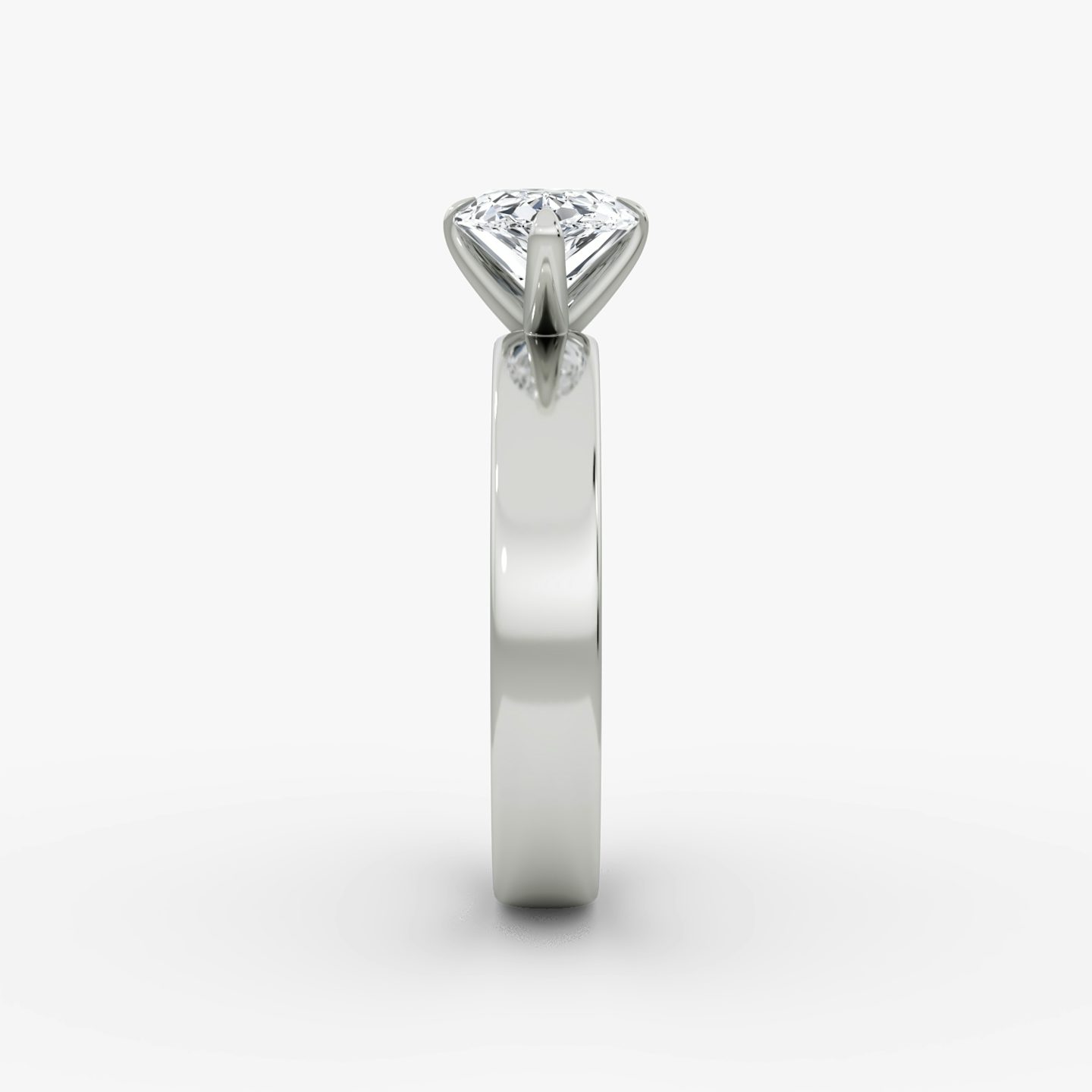 Cigar Band Solitaire | Pear | 18k | White Gold | bandWidth: 4mm | diamondOrientation: horizontal | caratWeight: other