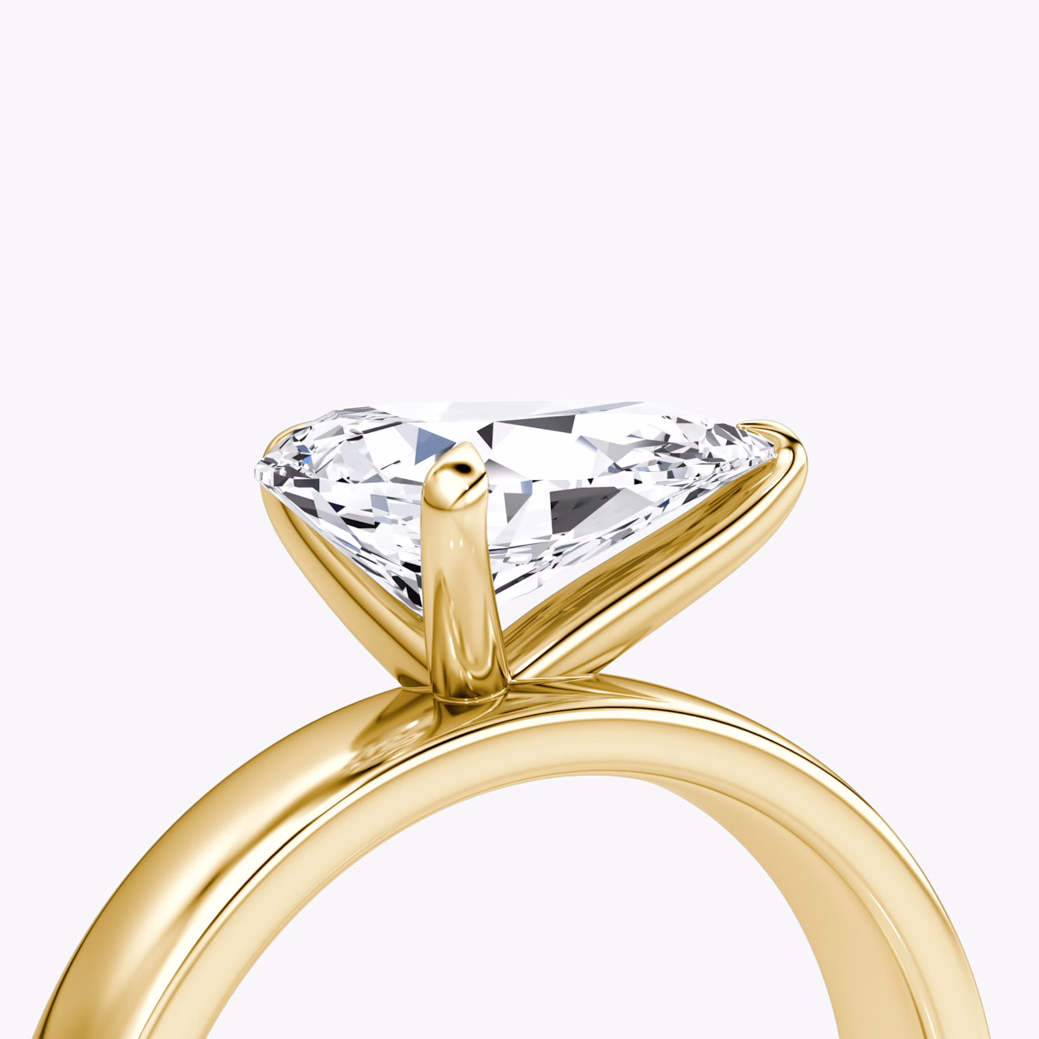 Cigar Band Solitaire | Pear | 18k | Yellow Gold | bandWidth: 4mm | diamondOrientation: horizontal | caratWeight: other