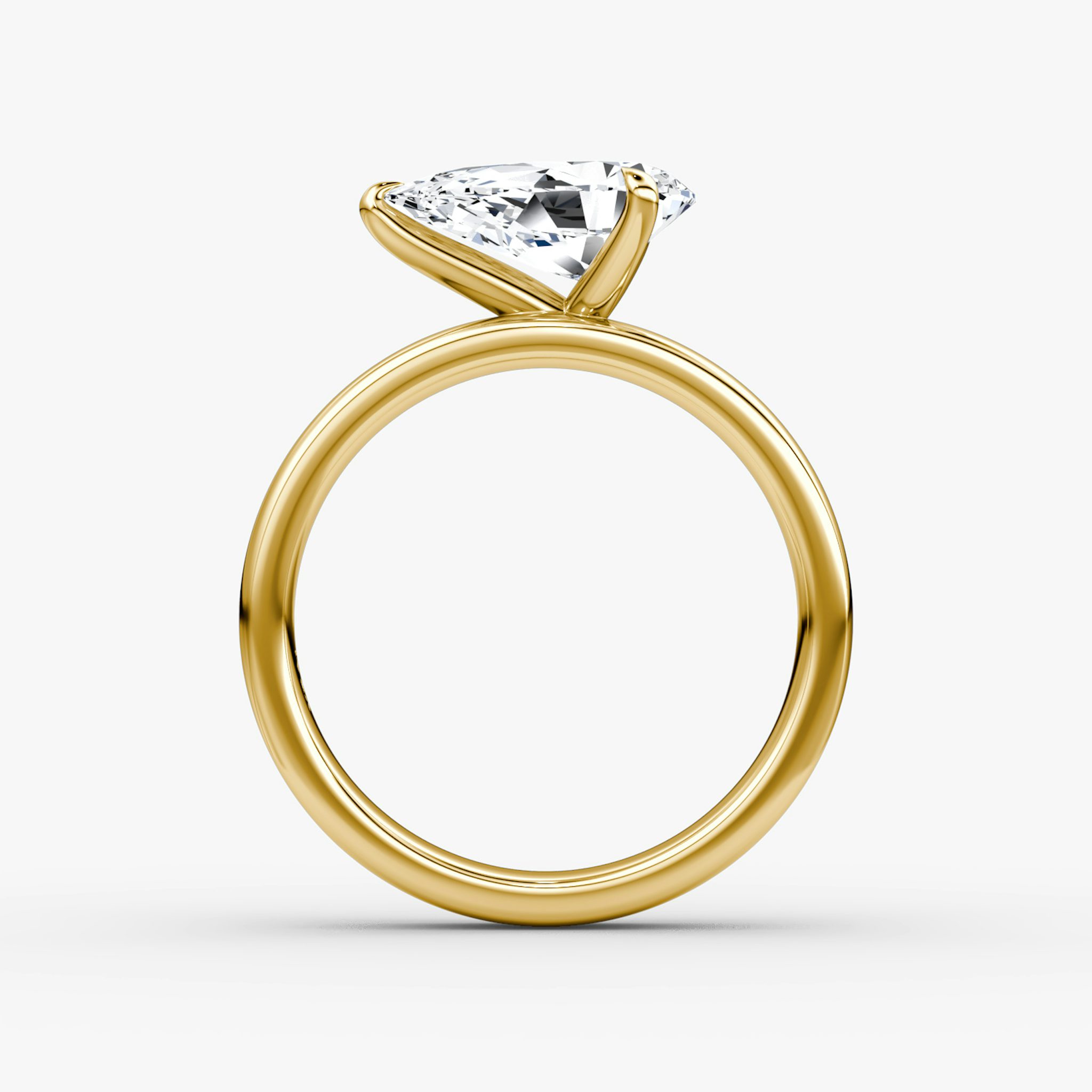 Cigar Band Solitaire | Pear | 18k | Yellow Gold | bandWidth: 4mm | diamondOrientation: horizontal | caratWeight: other