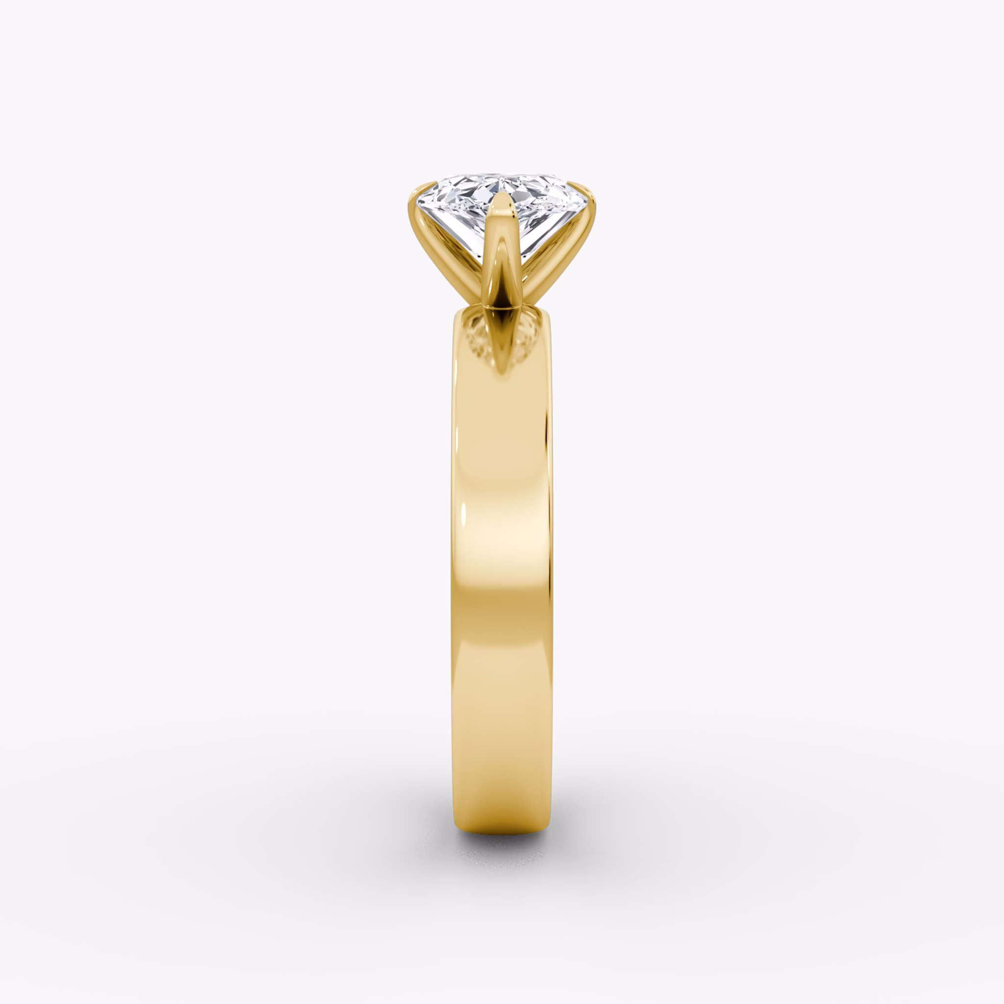 Cigar Band Solitaire | Pear | 18k | Yellow Gold | bandWidth: 4mm | diamondOrientation: horizontal | caratWeight: other