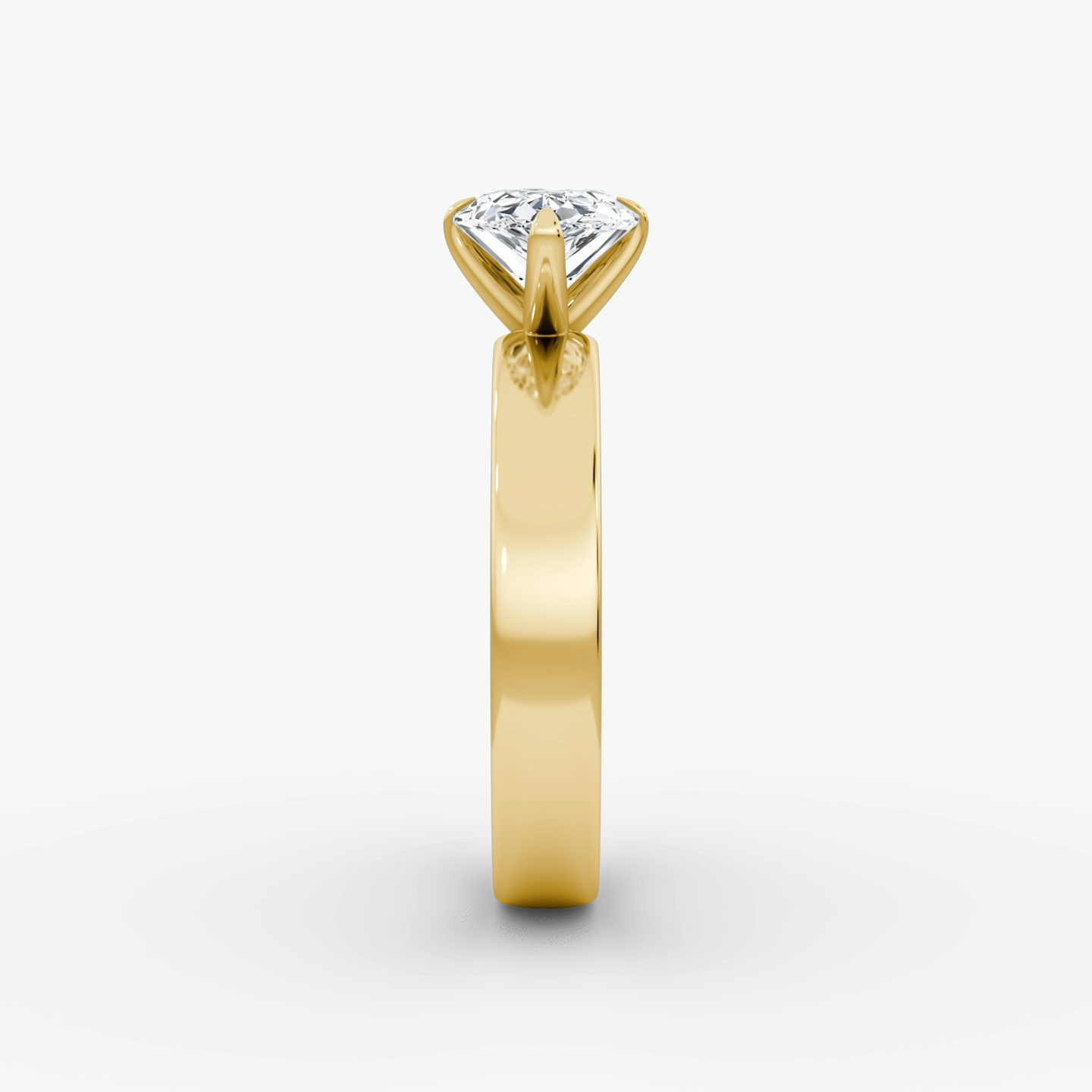 Cigar Band Solitaire | Pear | 18k | Yellow Gold | bandWidth: 4mm | diamondOrientation: horizontal | caratWeight: other