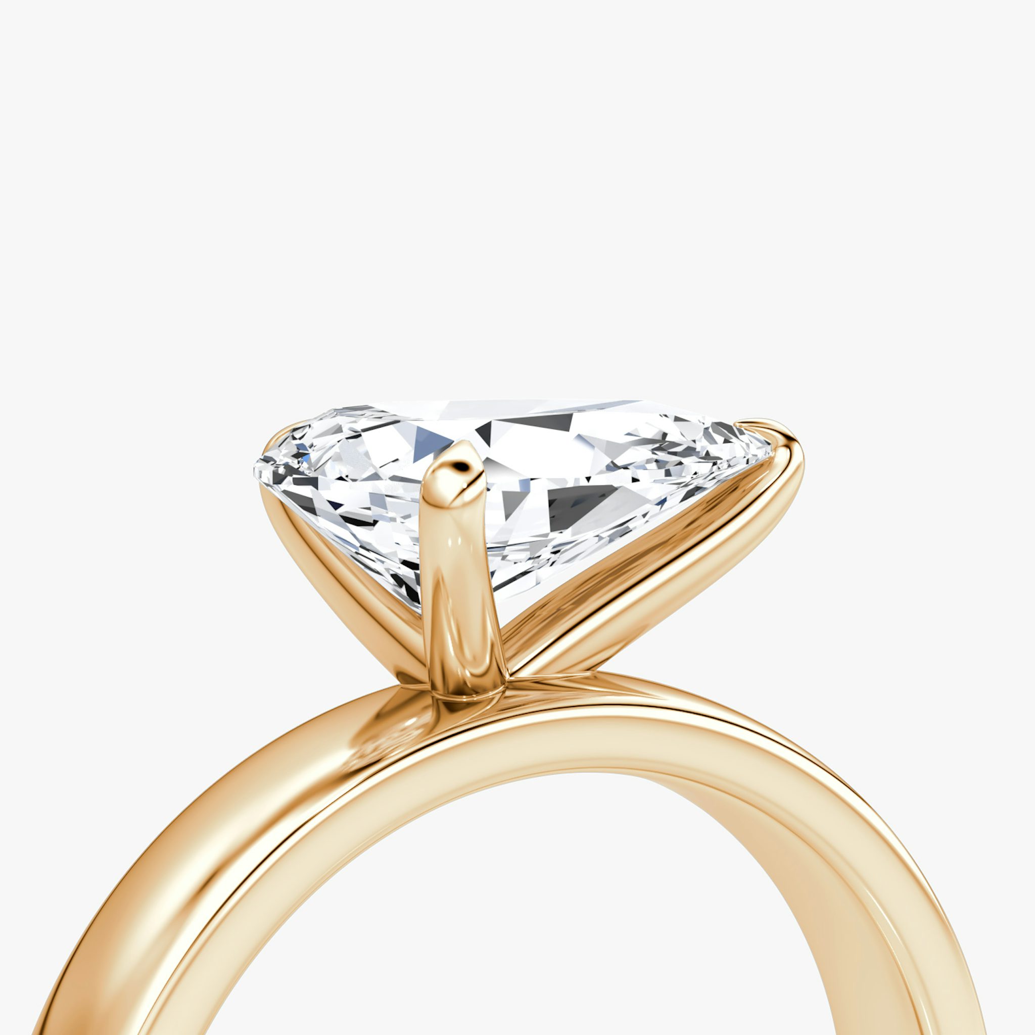 Cigar Band Solitaire | Pear | 14k | Rose Gold | bandWidth: 4mm | diamondOrientation: horizontal | caratWeight: other