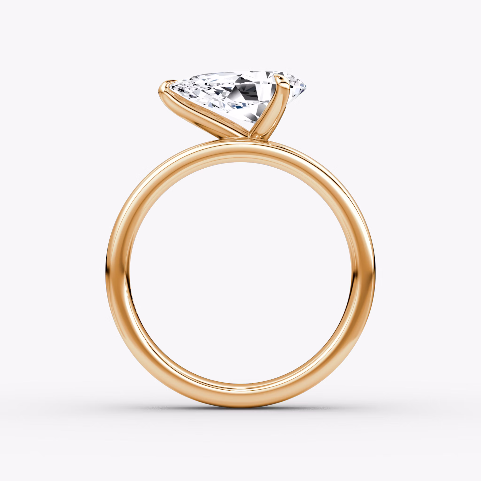 Cigar Band Solitaire | Pear | 14k | Rose Gold | bandWidth: 4mm | diamondOrientation: horizontal | caratWeight: other