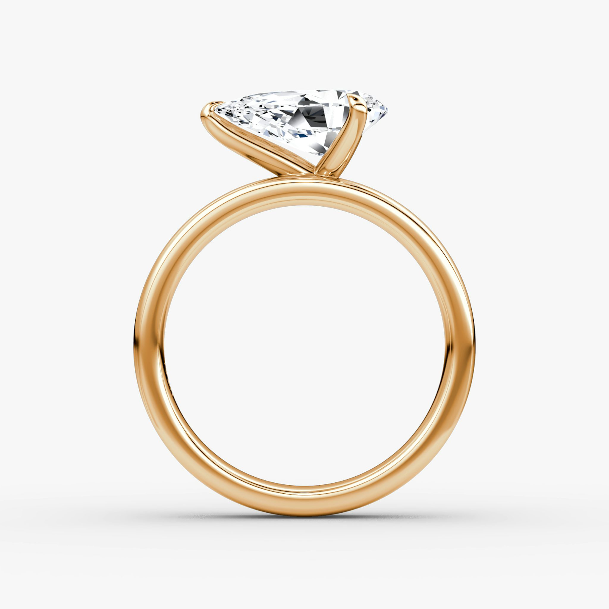 Cigar Band Solitaire | Pear | 14k | Rose Gold | bandWidth: 4mm | diamondOrientation: horizontal | caratWeight: other