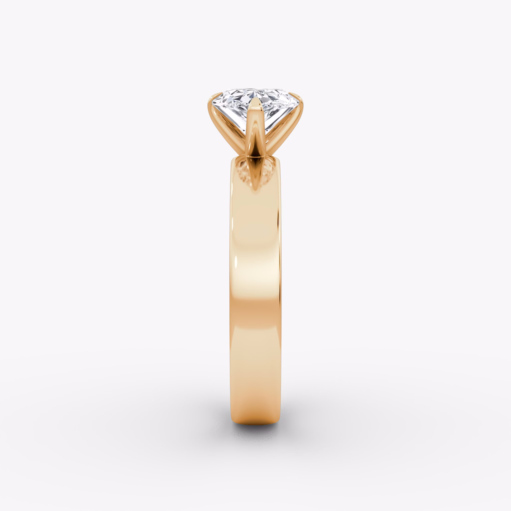 Cigar Band Solitaire | Pear | 14k | Rose Gold | bandWidth: 4mm | diamondOrientation: horizontal | caratWeight: other