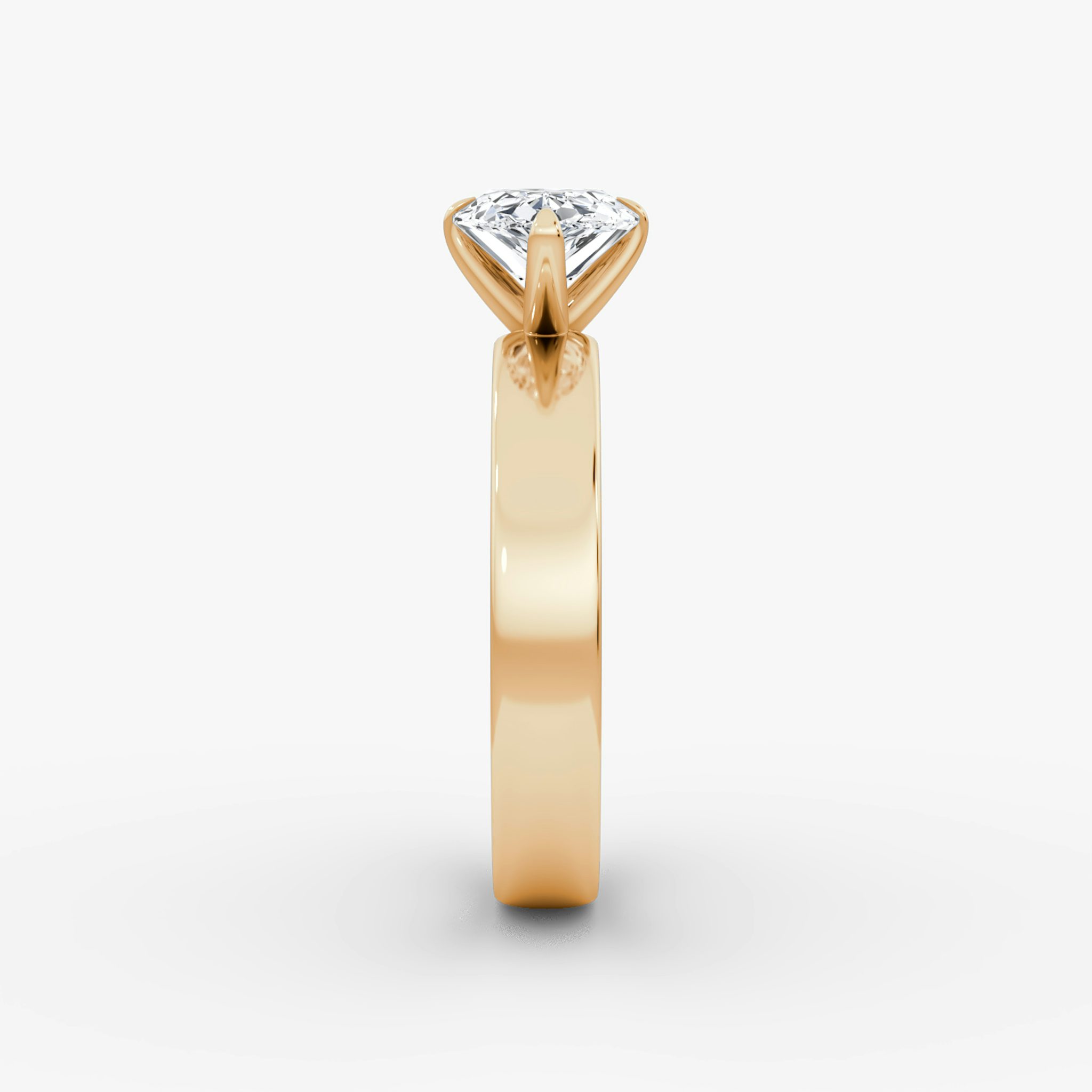 Cigar Band Solitaire | Pear | 14k | Rose Gold | bandWidth: 4mm | diamondOrientation: horizontal | caratWeight: other