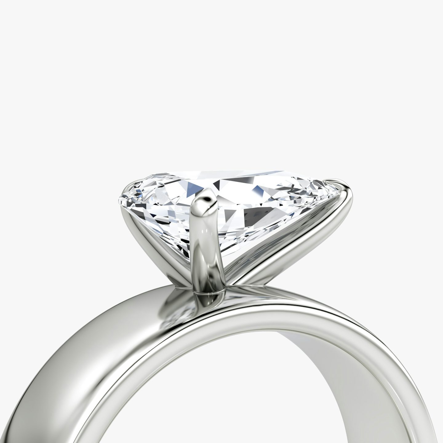 Cigar Band Solitaire | Pear | 18k | White Gold | bandWidth: 6mm | diamondOrientation: horizontal | caratWeight: other