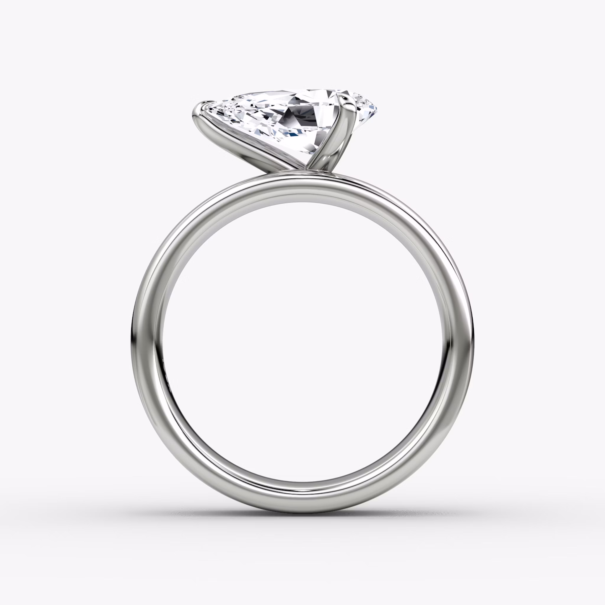 Cigar Band Solitaire | Pear | Platinum | bandWidth: 6mm | diamondOrientation: horizontal | caratWeight: other