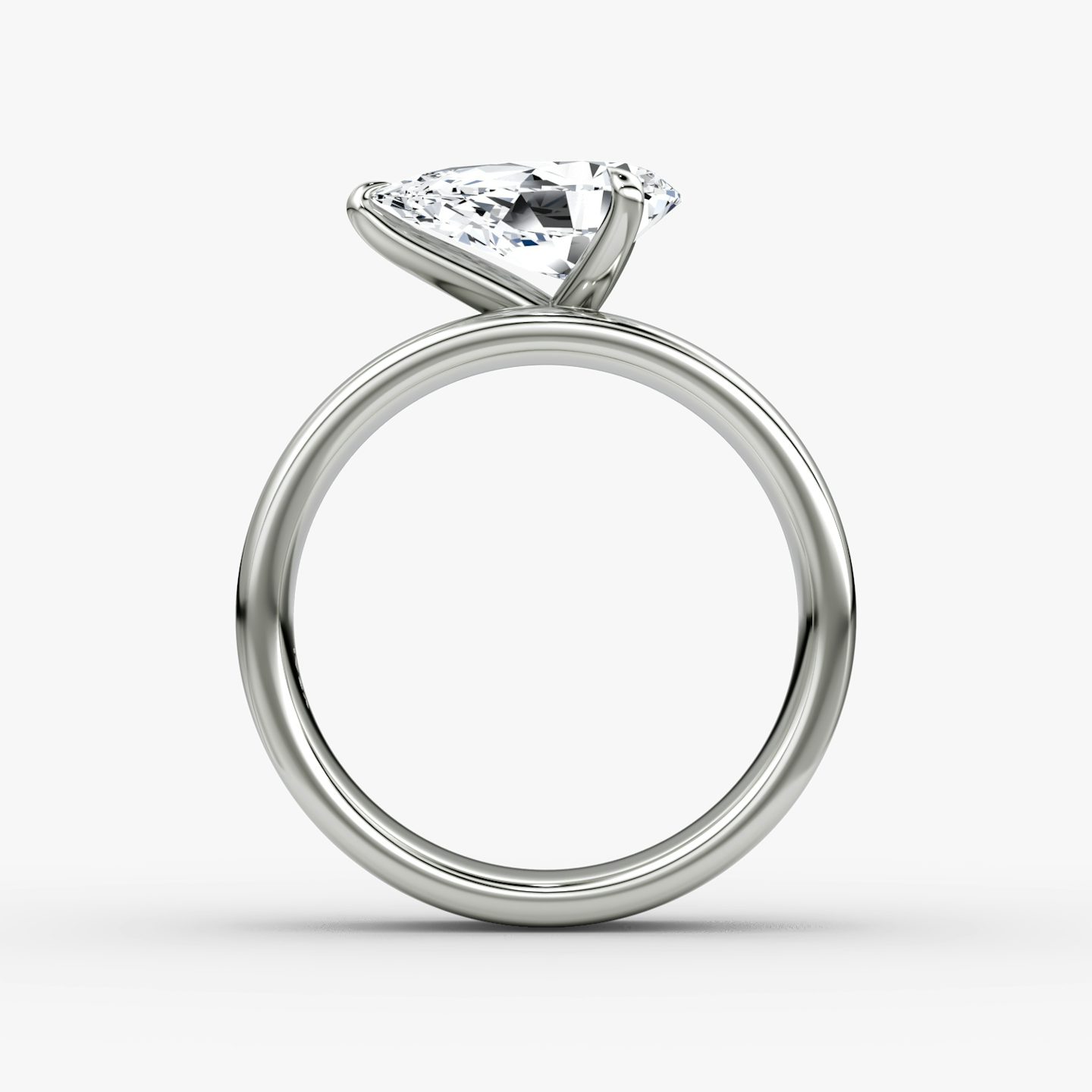 Cigar Band Solitaire | Pear | 18k | White Gold | bandWidth: 6mm | diamondOrientation: horizontal | caratWeight: other