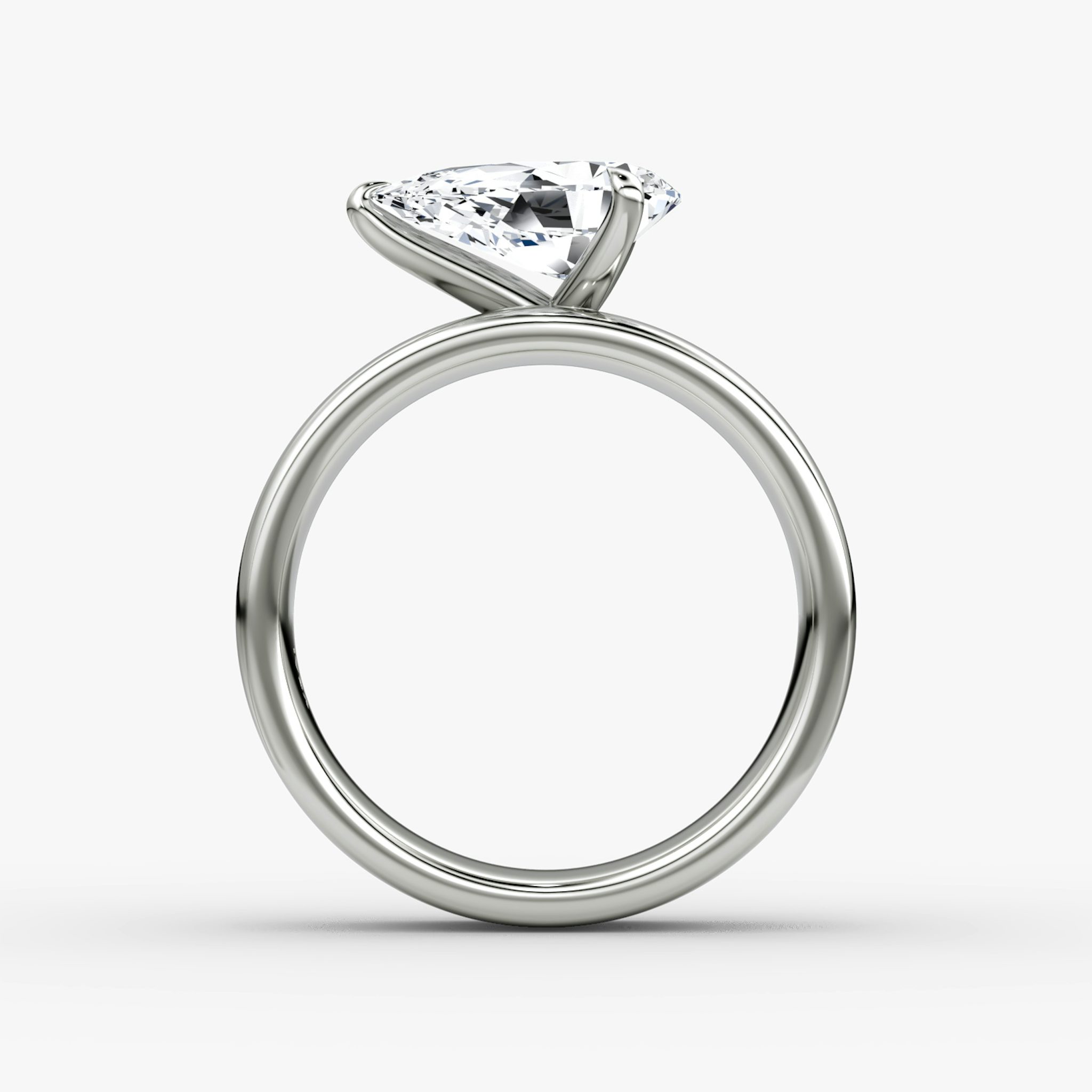 Cigar Band Solitaire | Pear | Platinum | bandWidth: 6mm | diamondOrientation: horizontal | caratWeight: other