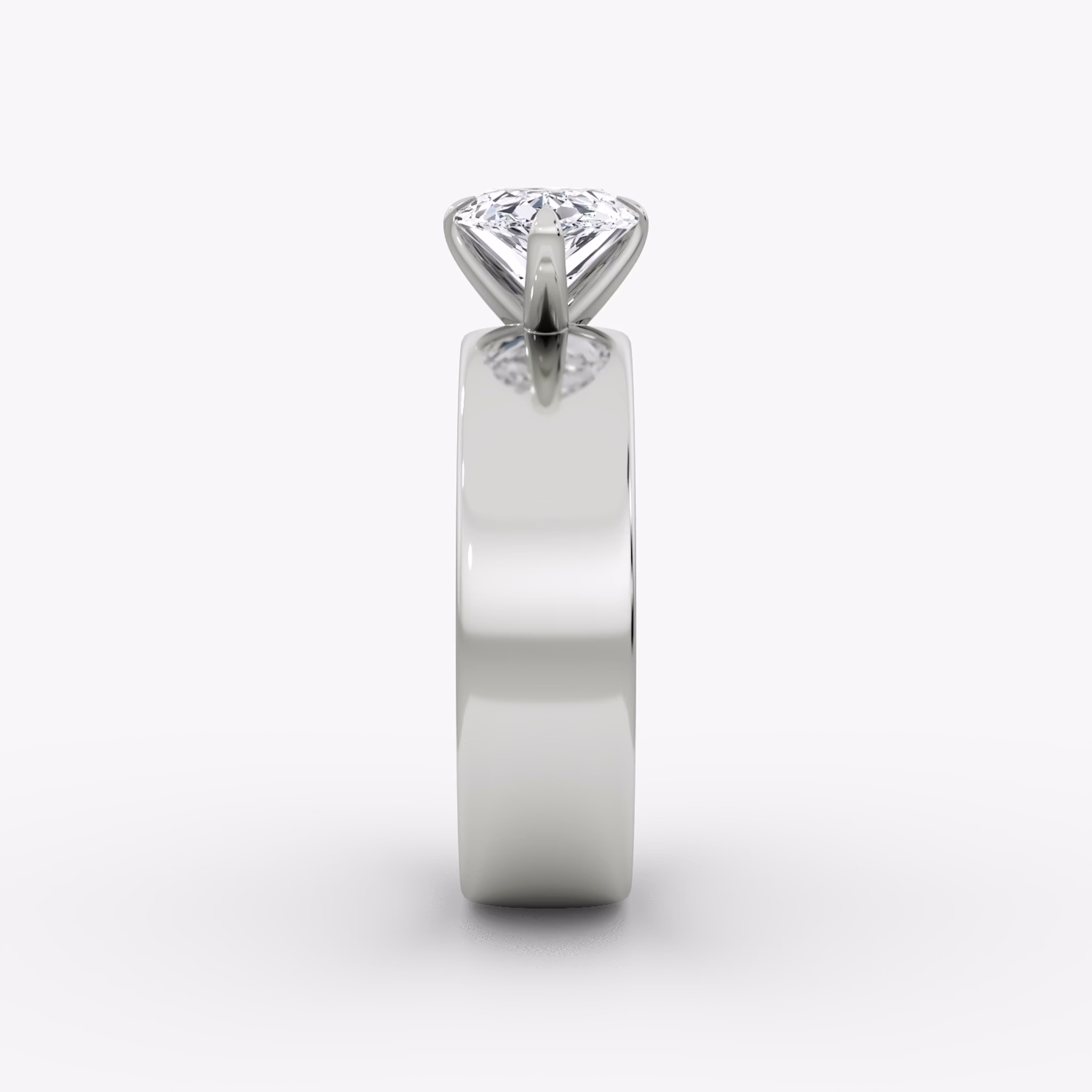 Cigar Band Solitaire | Pear | Platinum | bandWidth: 6mm | diamondOrientation: horizontal | caratWeight: other