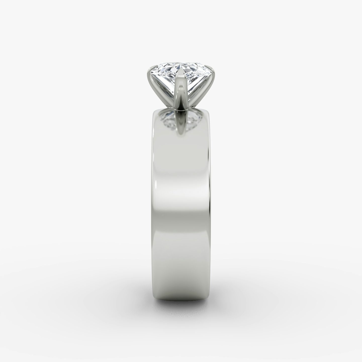 Cigar Band Solitaire | Pear | 18k | White Gold | bandWidth: 6mm | diamondOrientation: horizontal | caratWeight: other