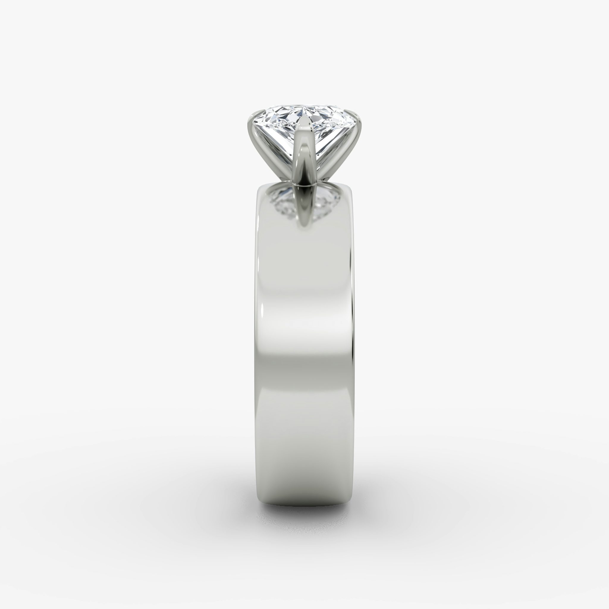 Cigar Band Solitaire | Pear | Platinum | bandWidth: 6mm | diamondOrientation: horizontal | caratWeight: other