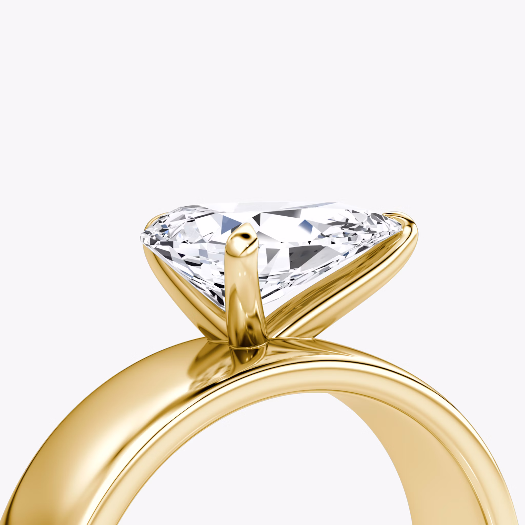 Cigar Band Solitaire | Pear | 18k | Yellow Gold | bandWidth: 6mm | diamondOrientation: horizontal | caratWeight: other