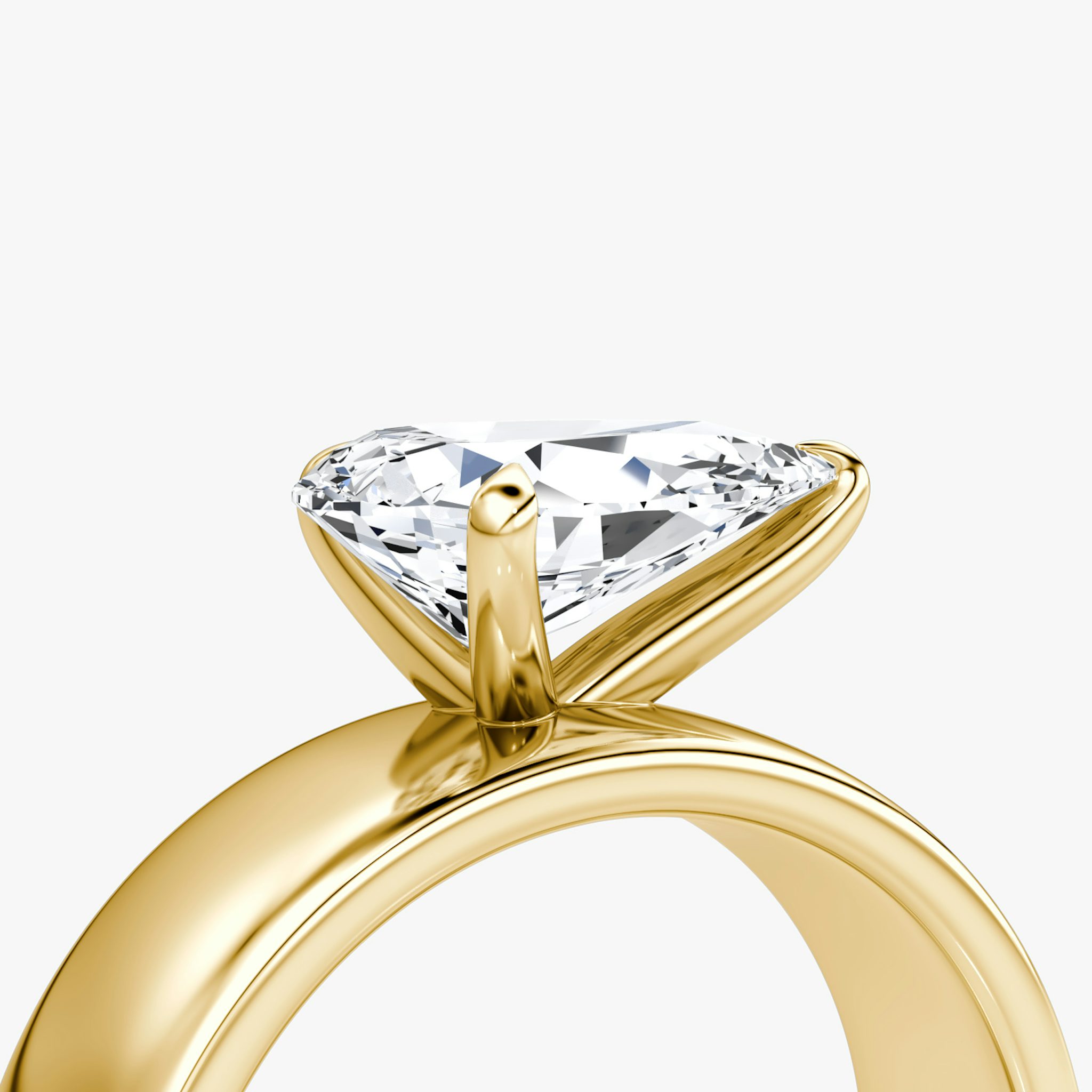 Cigar Band Solitaire | Pear | 18k | Yellow Gold | bandWidth: 6mm | diamondOrientation: horizontal | caratWeight: other