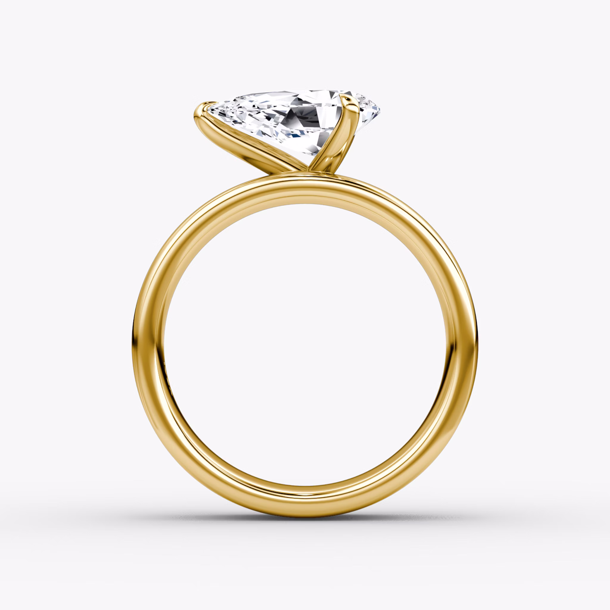 Cigar Band Solitaire | Pear | 18k | Yellow Gold | bandWidth: 6mm | diamondOrientation: horizontal | caratWeight: other