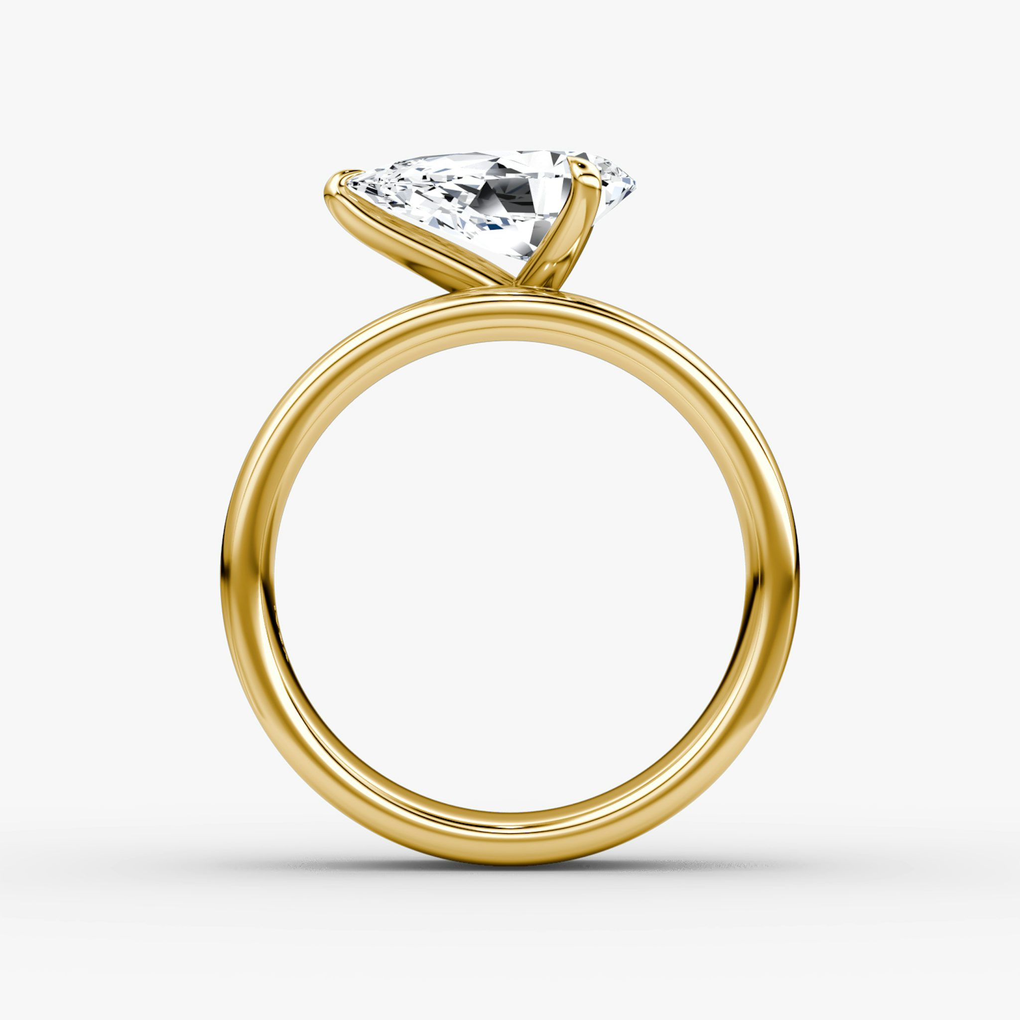 Cigar Band Solitaire | Pear | 18k | Yellow Gold | bandWidth: 6mm | diamondOrientation: horizontal | caratWeight: other