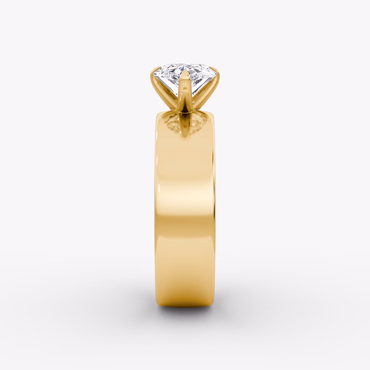 Cigar Band Solitaire | Pear | 18k | Yellow Gold | bandWidth: 6mm | diamondOrientation: horizontal | caratWeight: other