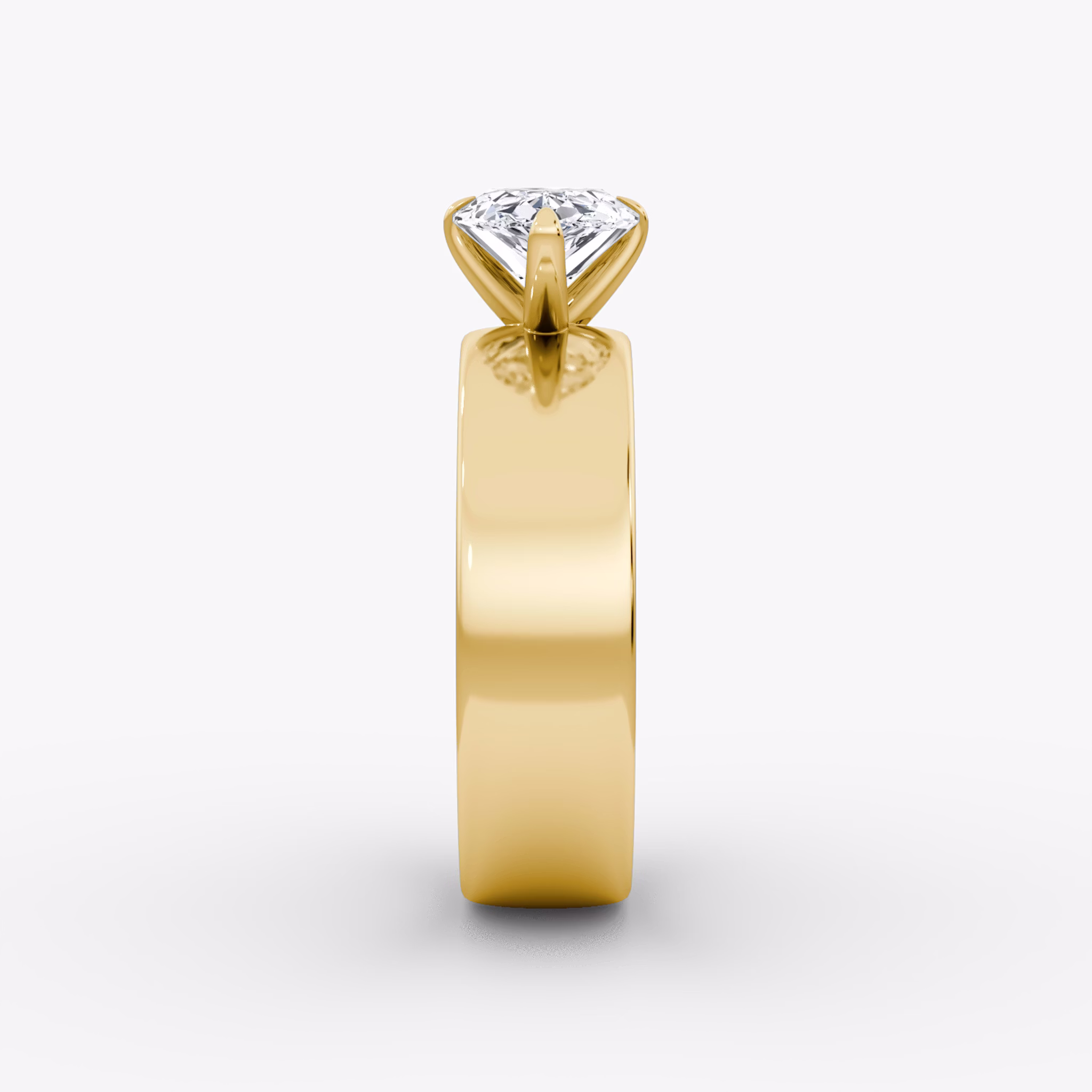 Cigar Band Solitaire | Pear | 18k | Yellow Gold | bandWidth: 6mm | diamondOrientation: horizontal | caratWeight: other