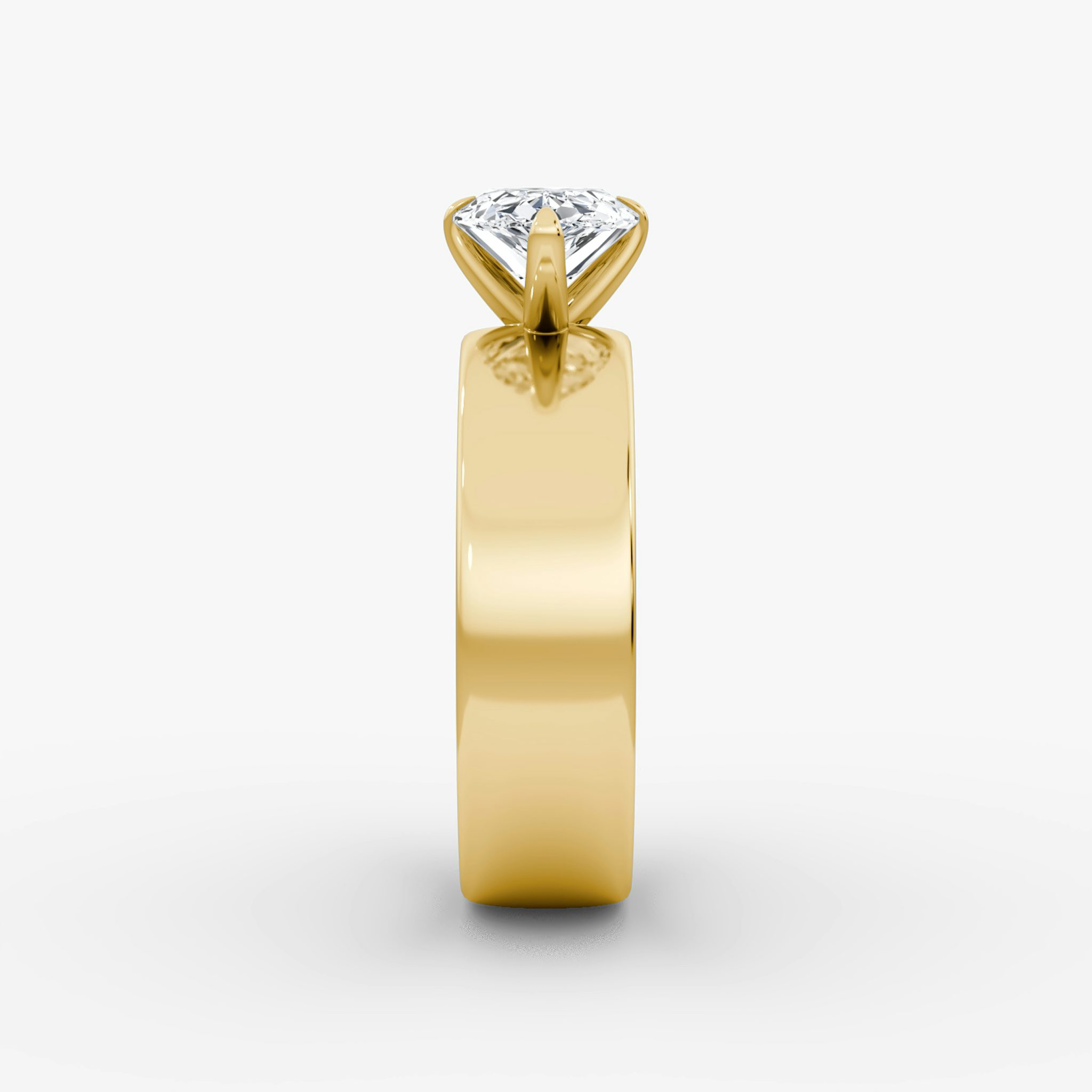 Cigar Band Solitaire | Pear | 18k | Yellow Gold | bandWidth: 6mm | diamondOrientation: horizontal | caratWeight: other