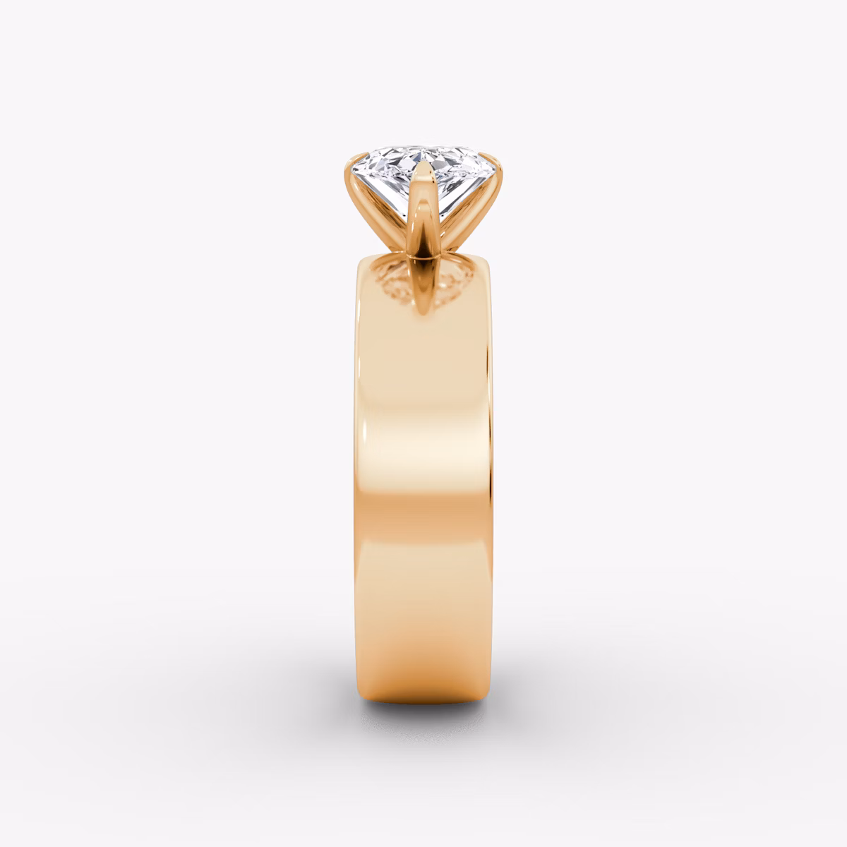 Cigar Band Solitaire | Pear | 14k | Rose Gold | bandWidth: 6mm | diamondOrientation: horizontal | caratWeight: other