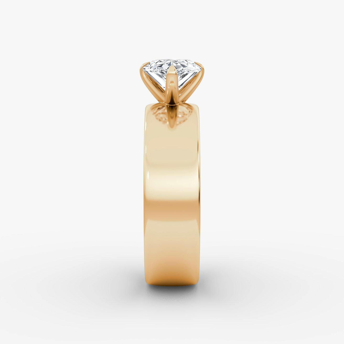 Cigar Band Solitaire | Pear | 14k | Rose Gold | bandWidth: 6mm | diamondOrientation: horizontal | caratWeight: other