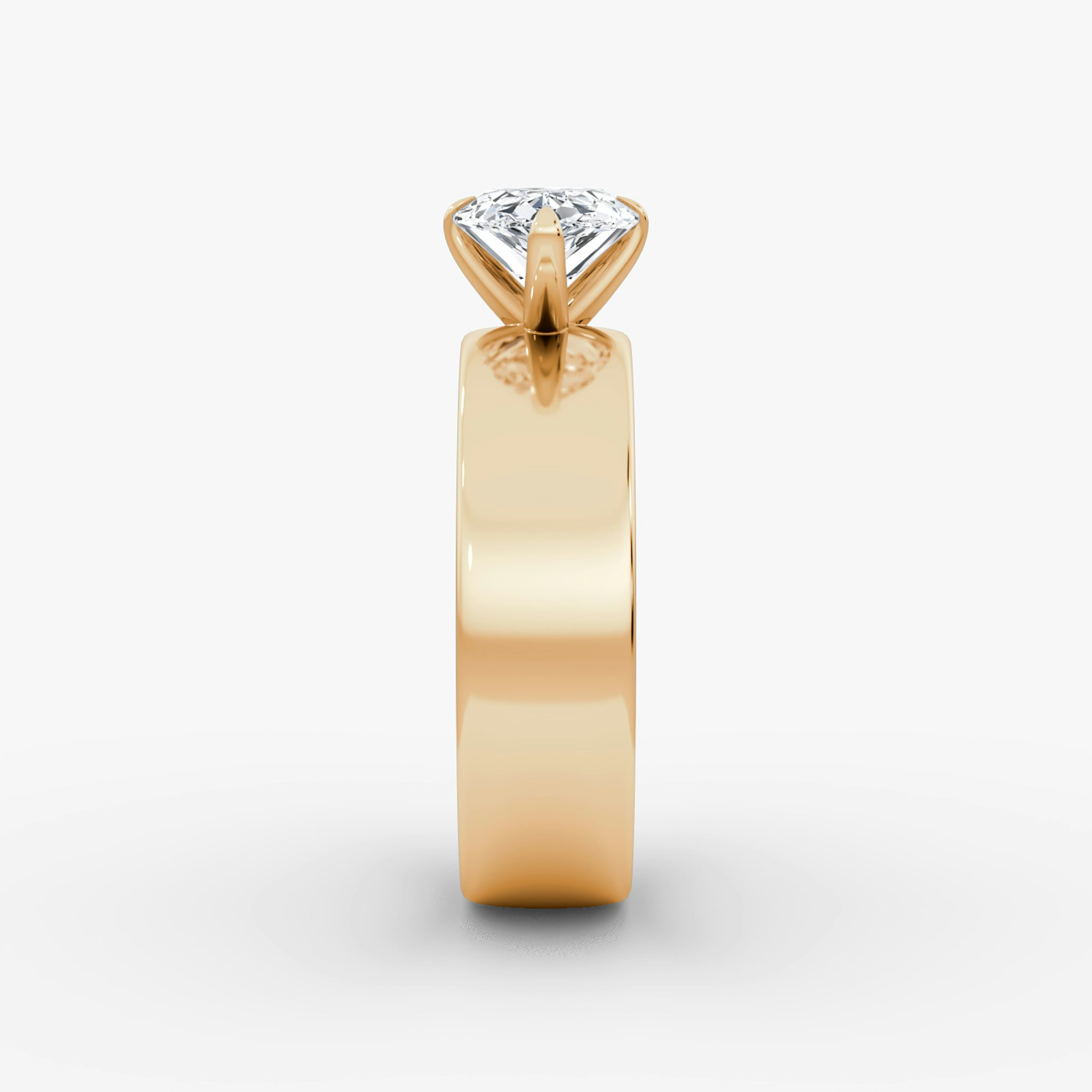 Cigar Band Solitaire | Pear | 14k | Rose Gold | bandWidth: 6mm | diamondOrientation: horizontal | caratWeight: other