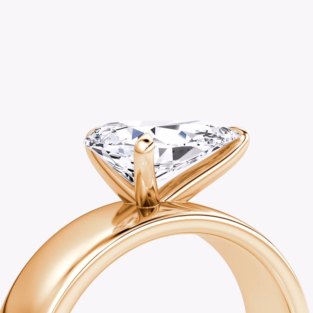 Cigar Band Solitaire | Pear | 14k | Rose Gold | bandWidth: 6mm | diamondOrientation: horizontal | caratWeight: other