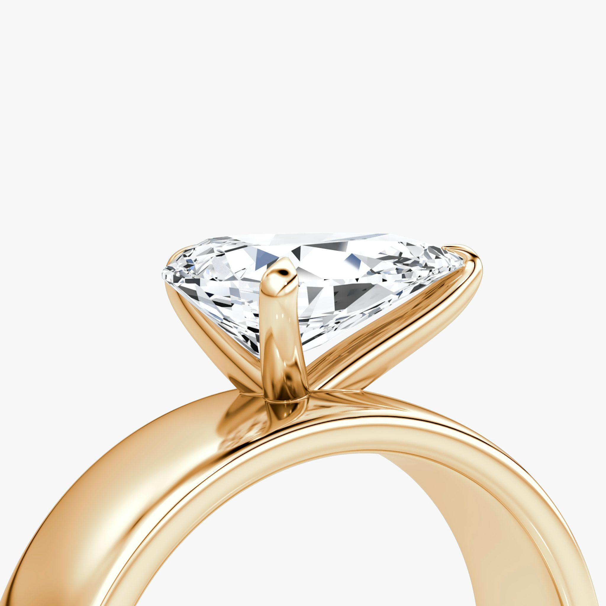 Cigar Band Solitaire | Pear | 14k | Rose Gold | bandWidth: 6mm | diamondOrientation: horizontal | caratWeight: other