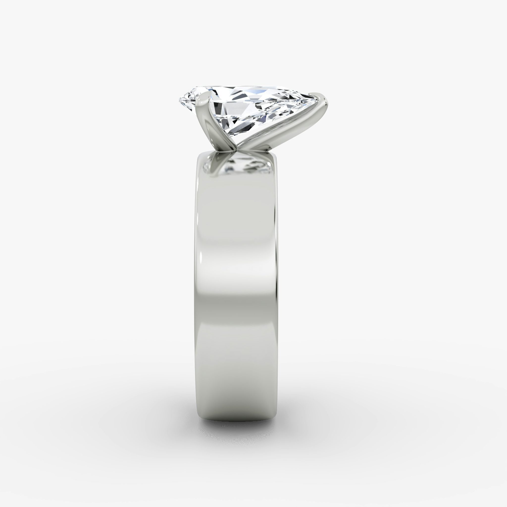 Cigar Band Solitaire | Pear | Platinum | bandWidth: 6mm | diamondOrientation: vertical | caratWeight: other