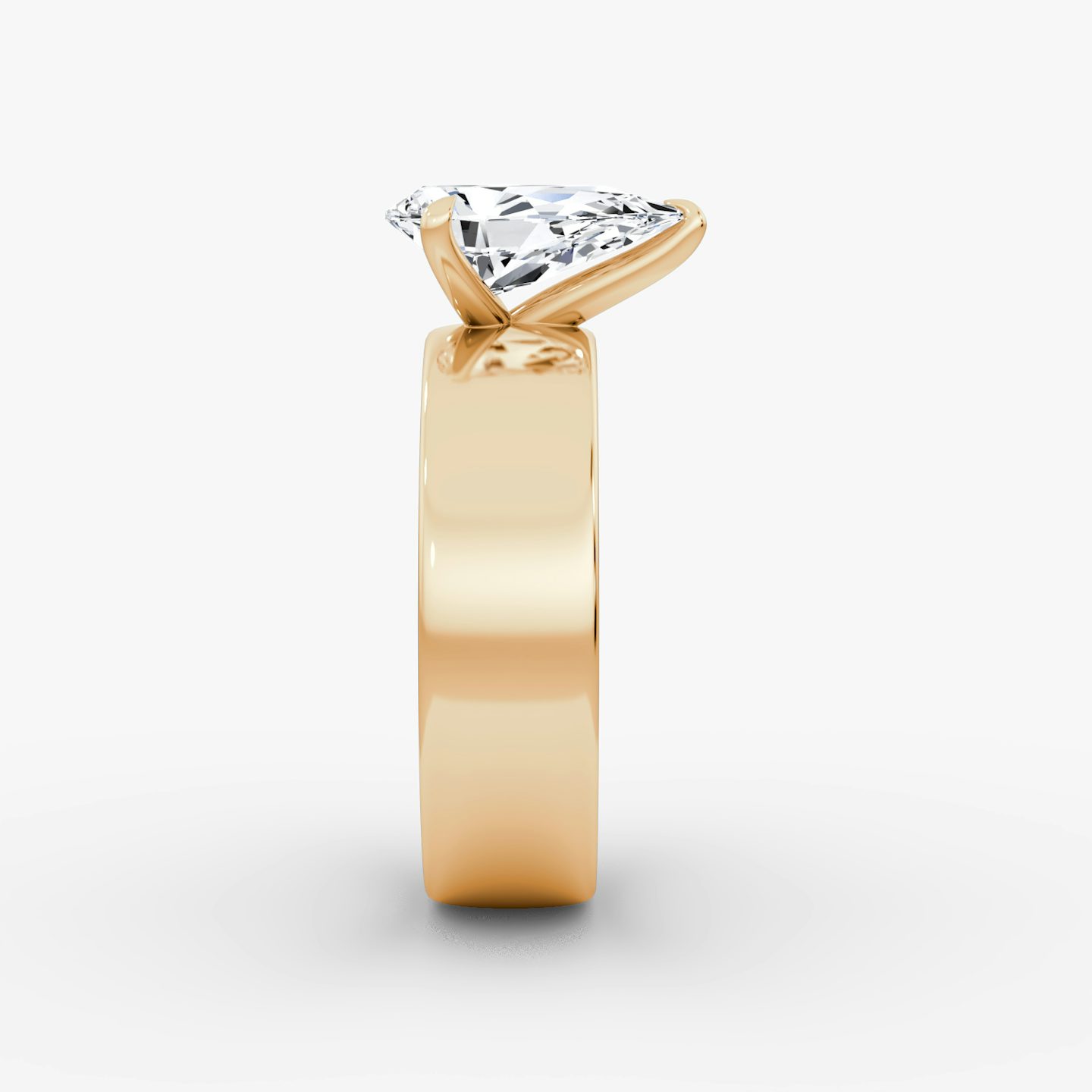 Cigar Band Solitaire | Pear | 14k | Rose Gold | bandWidth: 6mm | diamondOrientation: vertical | caratWeight: other