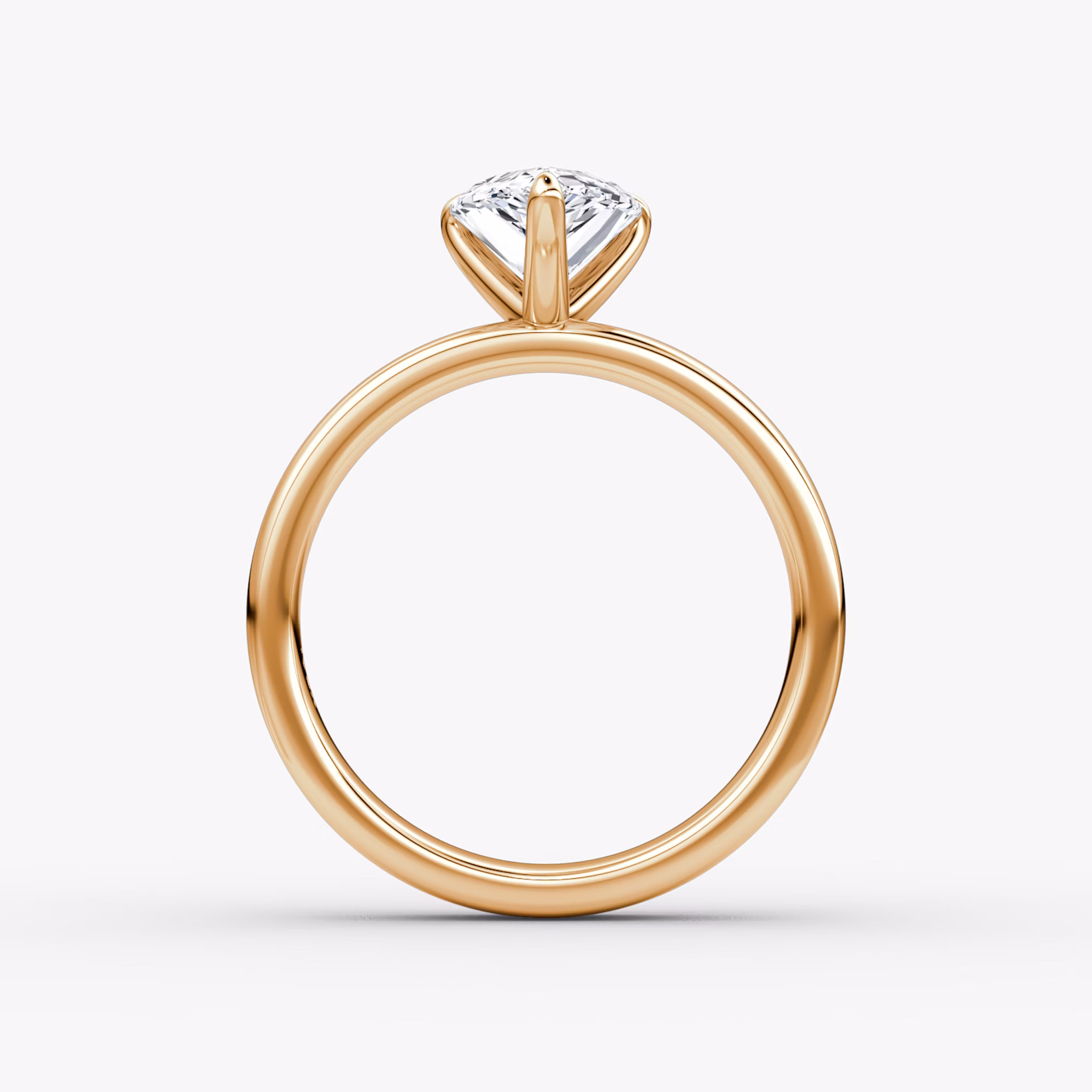 Cigar Band Solitaire | Pear | 14k | Rose Gold | bandWidth: 4mm | diamondOrientation: vertical | caratWeight: other