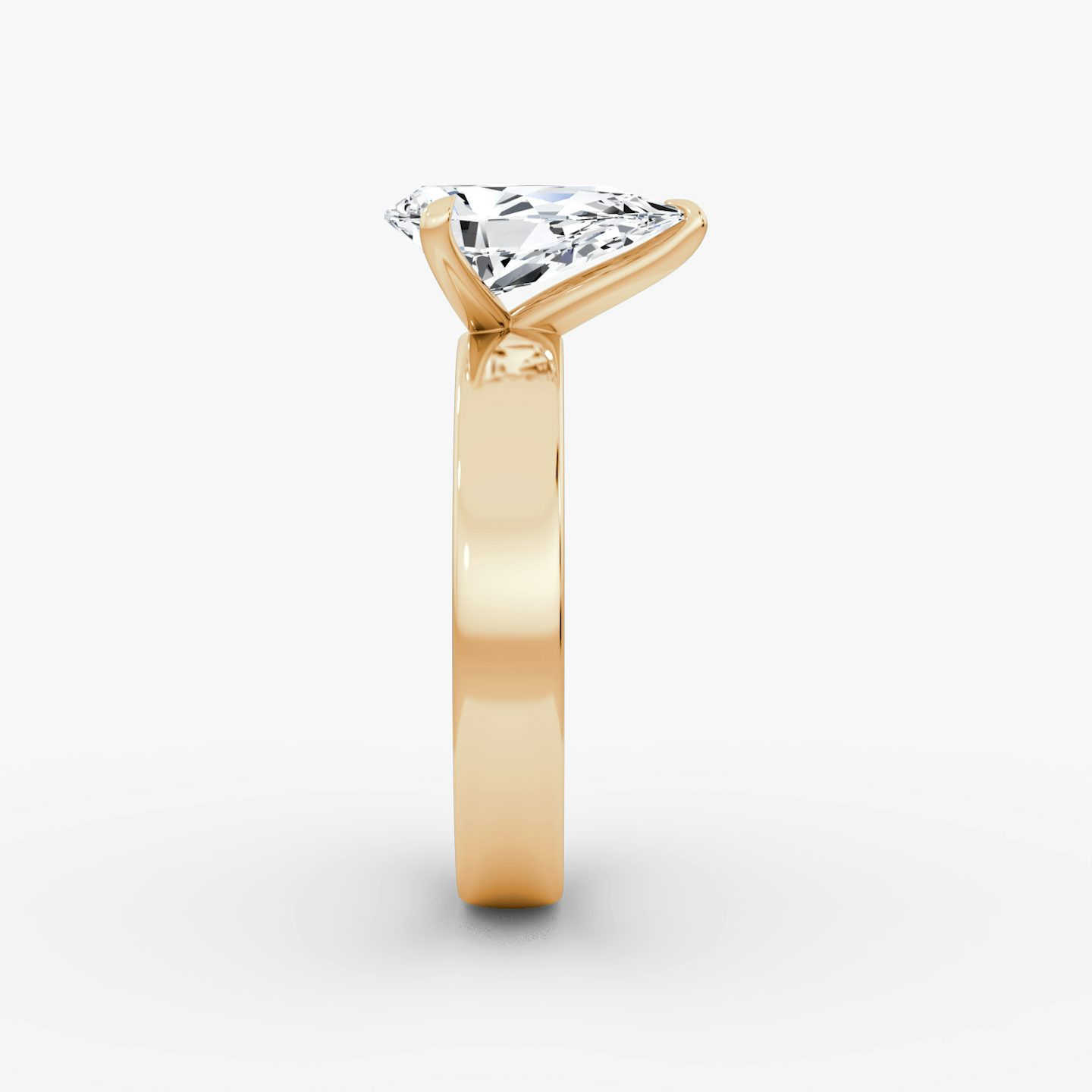 Cigar Band Solitaire | Pear | 14k | Rose Gold | bandWidth: 4mm | diamondOrientation: vertical | caratWeight: other