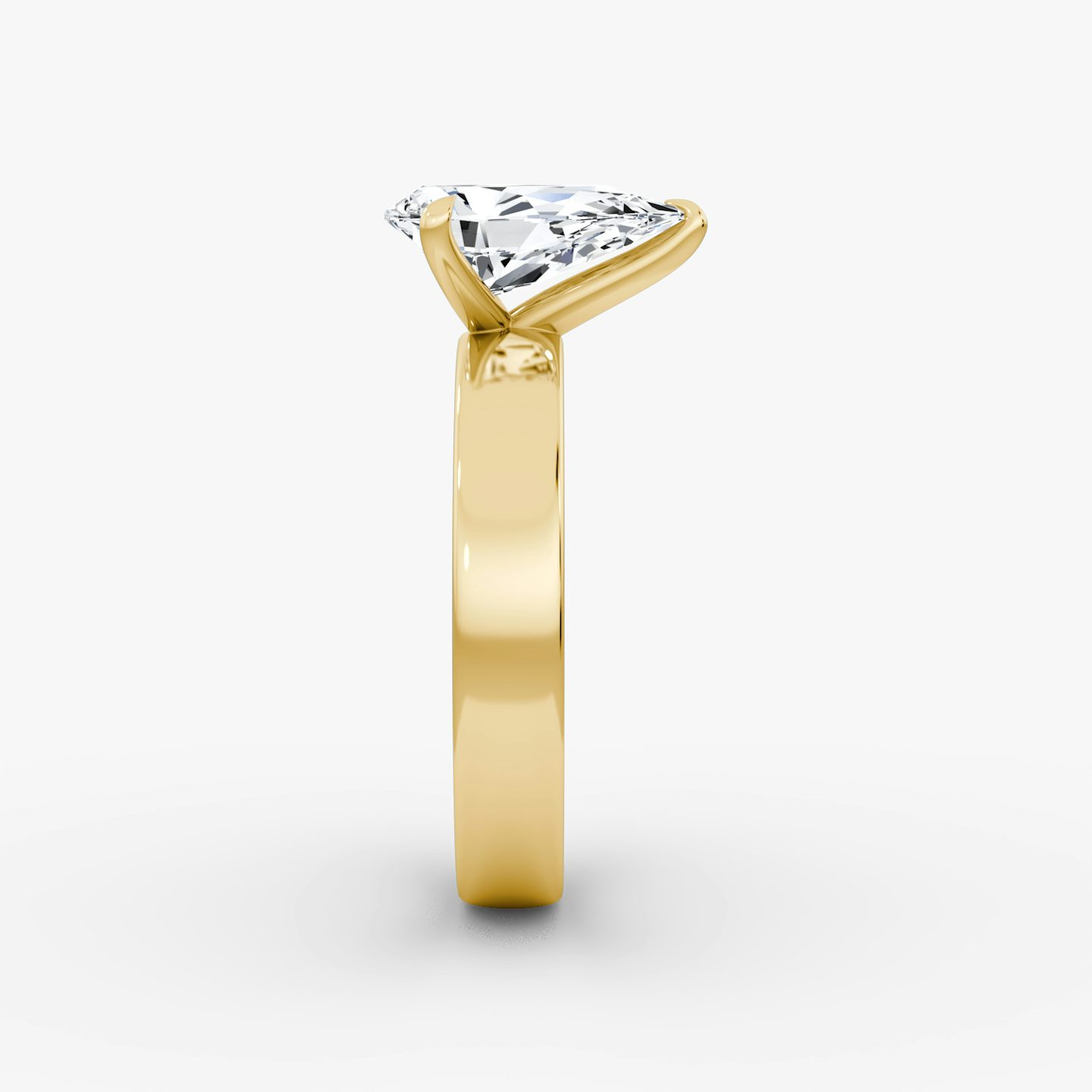 Cigar Band Solitaire | Pear | 18k | Yellow Gold | bandWidth: 4mm | diamondOrientation: vertical | caratWeight: other