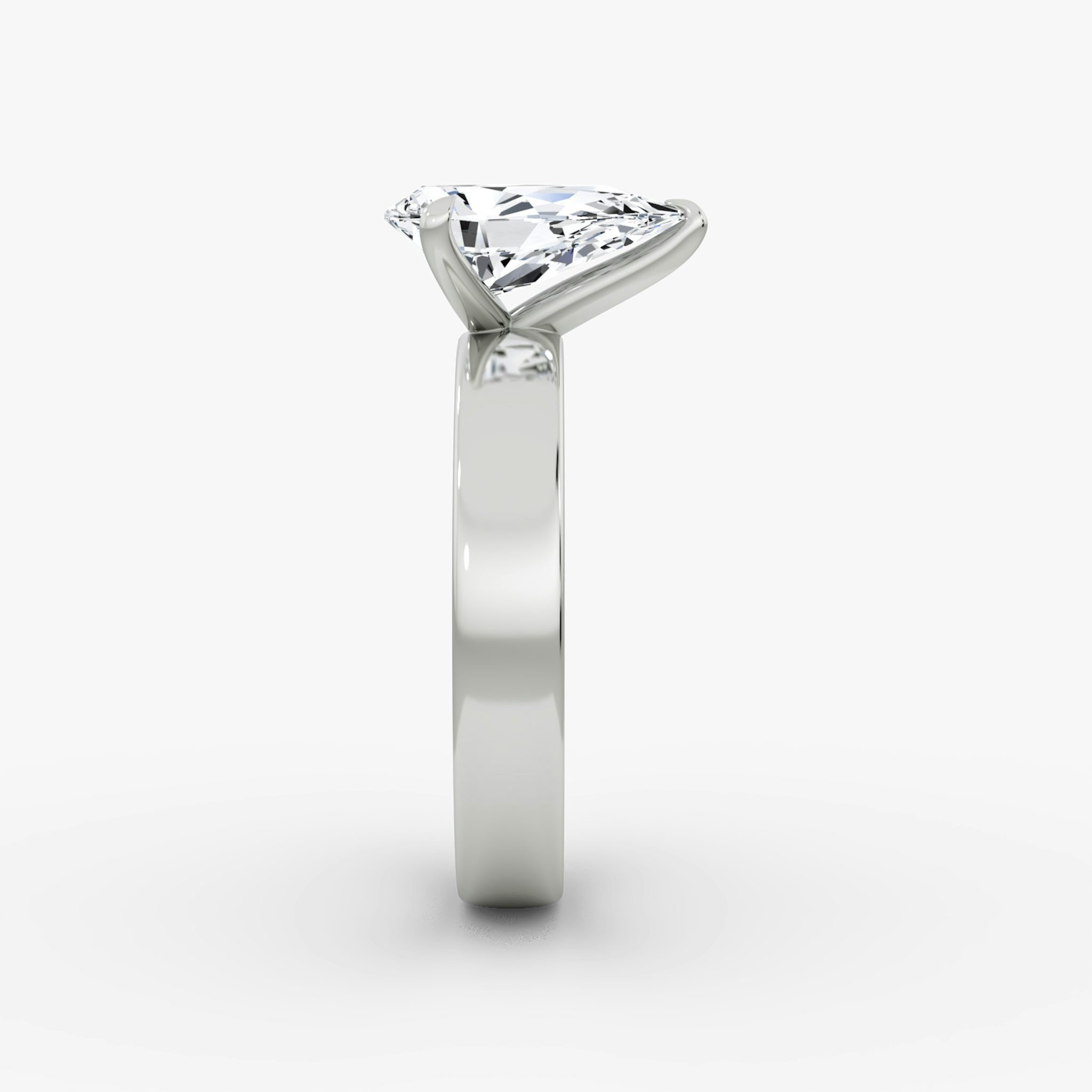 Cigar Band Solitaire | Pear | Platinum | bandWidth: 4mm | diamondOrientation: vertical | caratWeight: other